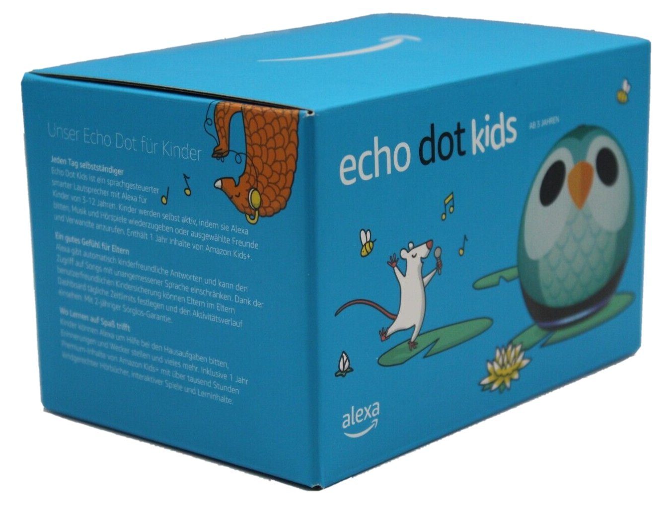 Amazon Echo Dot Kids 5. Generation Eulen Design 2022 Lautsprecher Smart Speaker (Bluetooth, WLAN (WiFi), Alexa hervorragende Klangqualität Kindgerecht)