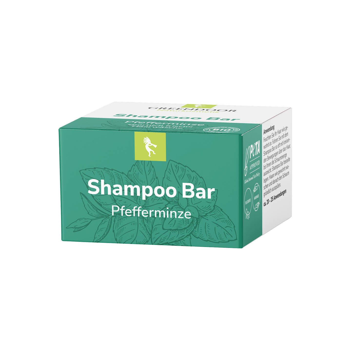 GREENDOOR Festes Haarshampoo Shampoo Bar Pfefferminze