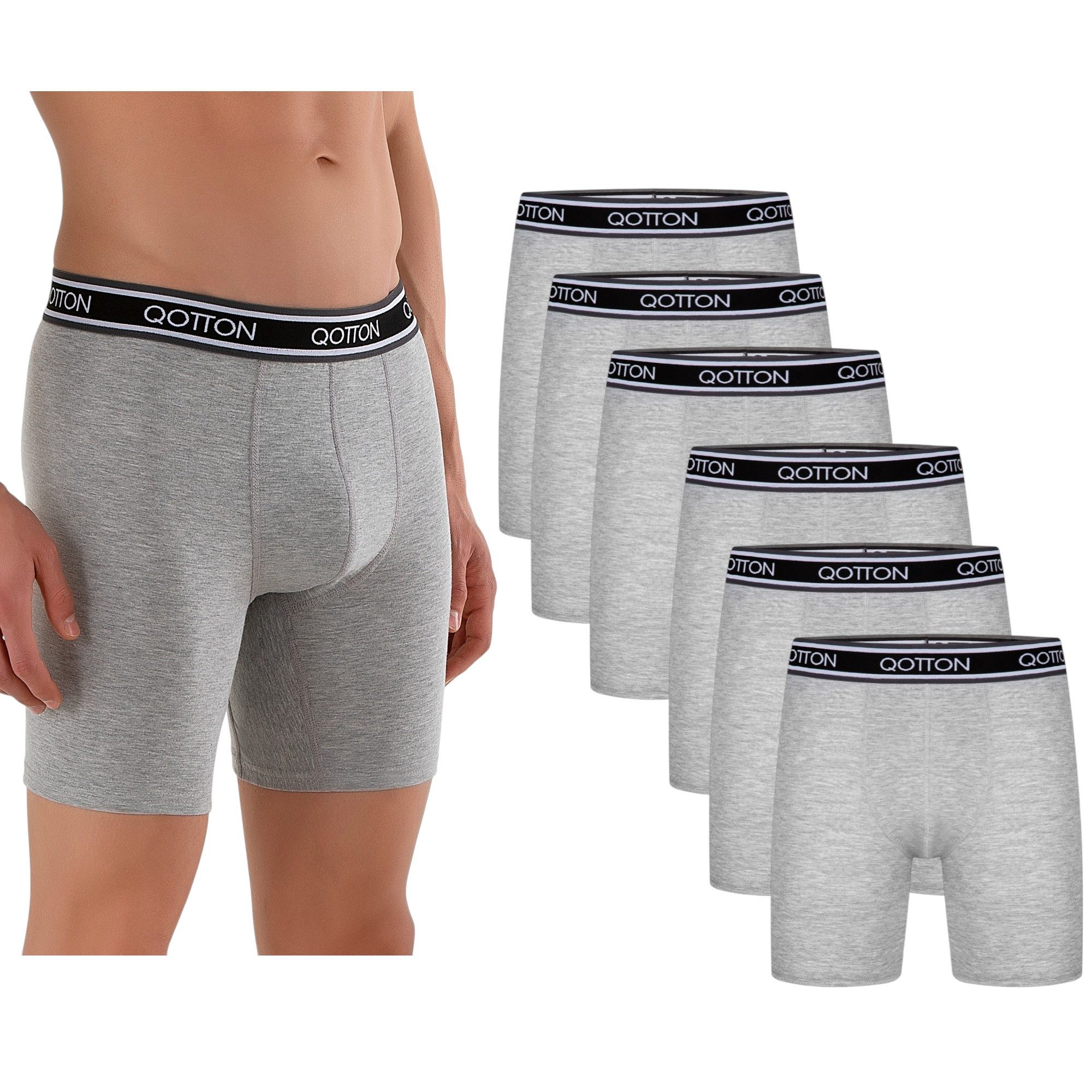Qotton Boxershorts Langes Bein 6er Pack Baumwolle Boxershorts Unterwäsche H günstig online kaufen