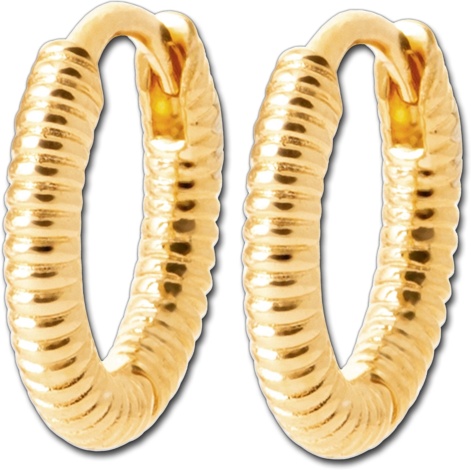 Balia Creolen-Set Balia Creole plain Klippverschluss (Creole), Creolen vergoldet (Gelbgold 750) plain Damen Ohrschmuck