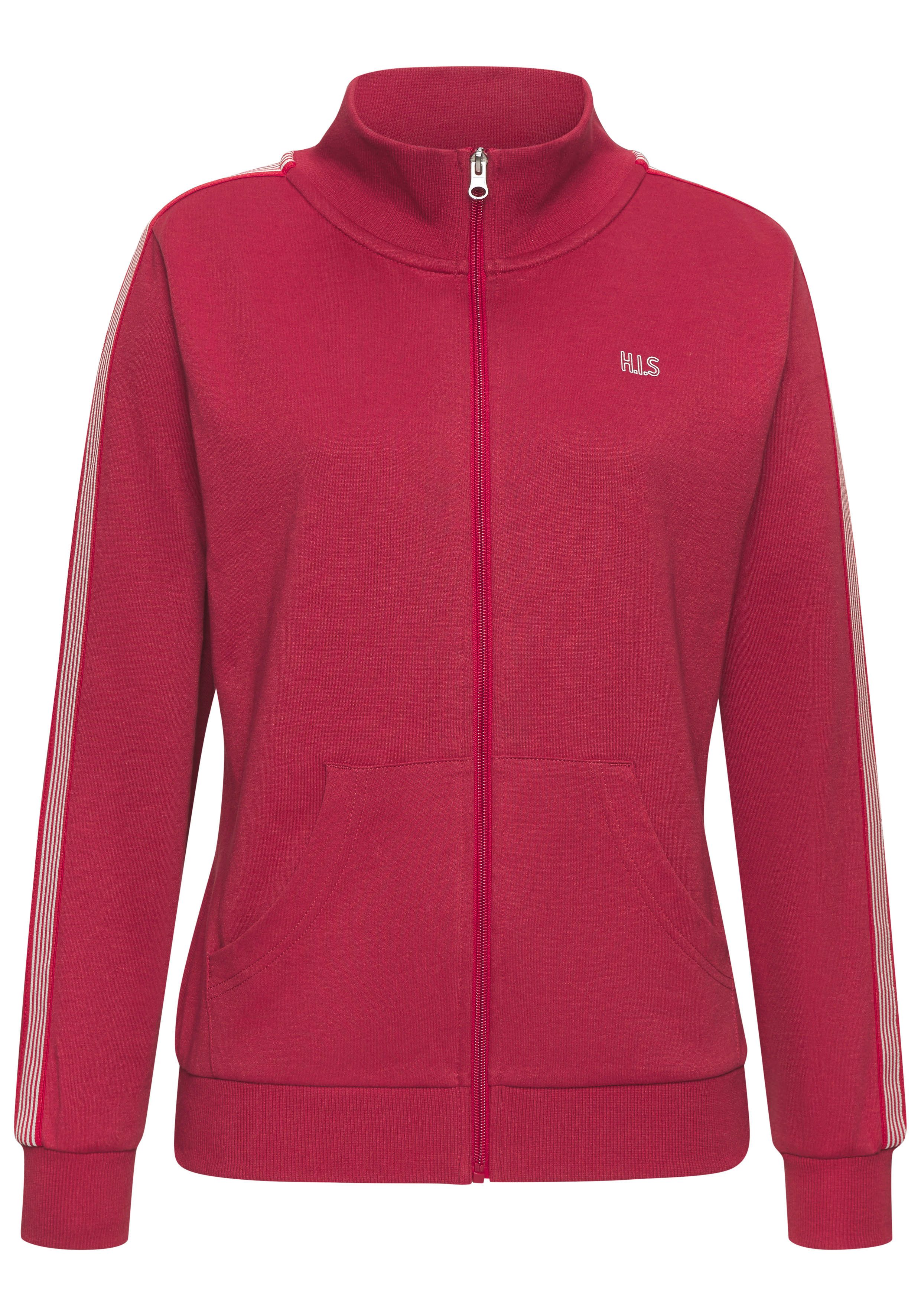 H.I.S Sweatjacke mit gestreiftem Tape an den Ärmeln – Bild 2 von 5