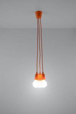 Licht-Erlebnisse Pendelleuchte NESSA, ohne Leuchtmittel, Hängelampe Orange E27 verstellbar bis 90cm Retro Küche Jugendzimmer