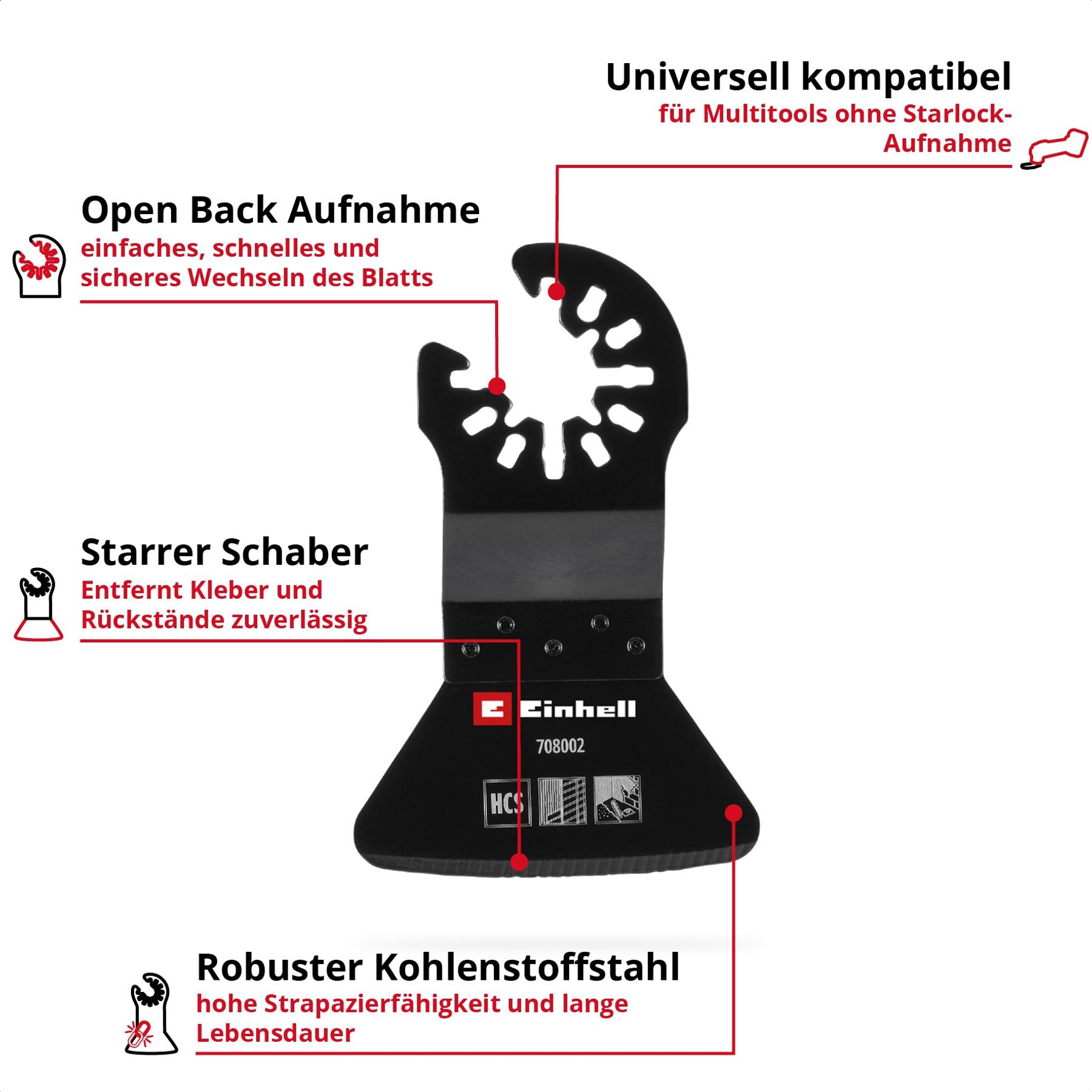 Einhell Universalschaber EINHELL Schaber, 708002, HCS, Starr, 52 mm