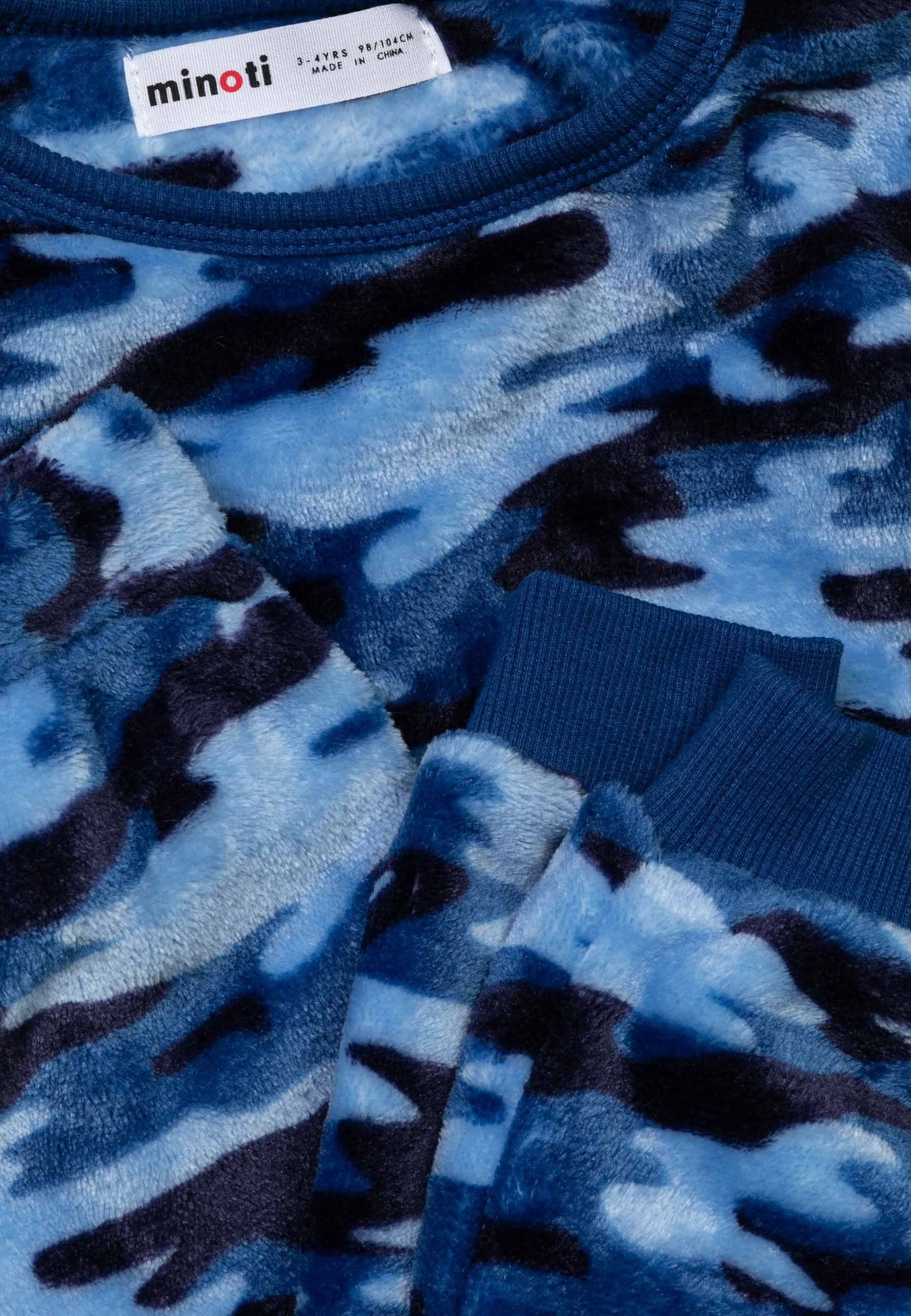 Blau MINOTI Meliert aus Fleece Schlafanzug Schlafanzug-Set (1y-8y) kuscheligem