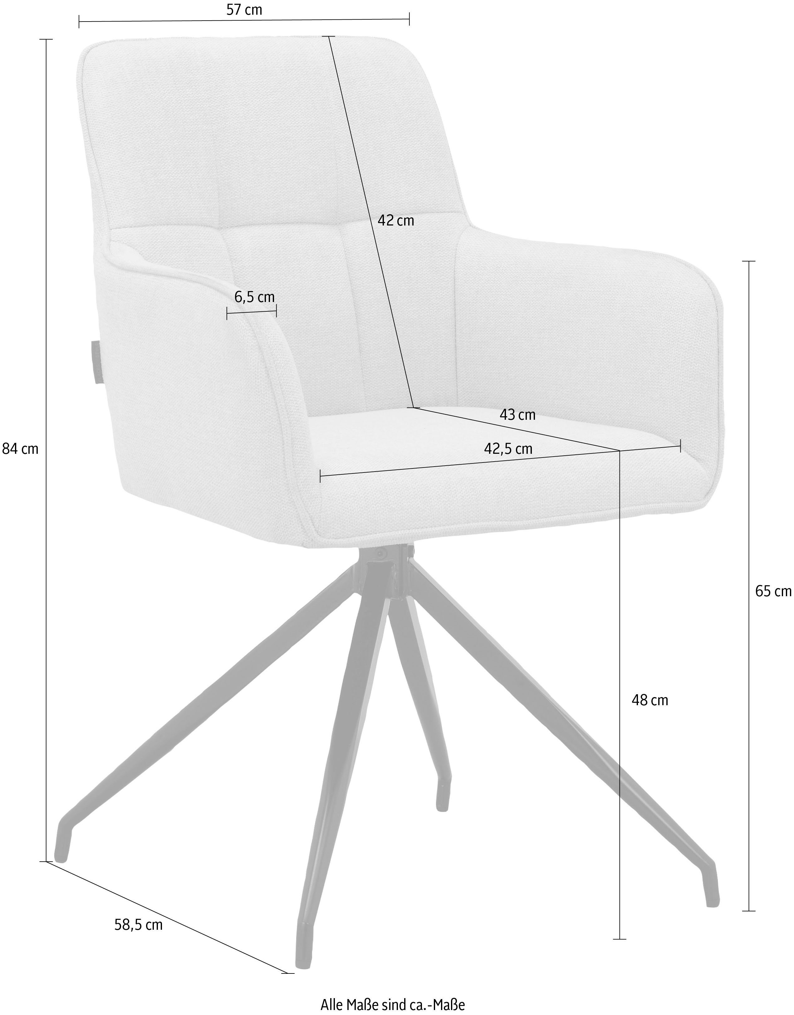 und Sitzhöhe im Esszimmerstuhl Places anthrazit erhältlich, Rücken anthrazit 48 (2 cm Sitz mit | St), Style Fondi Set gepolstert, 2er of
