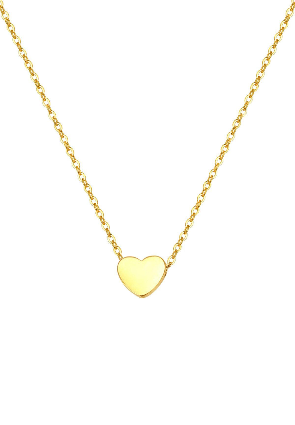 Hey Happiness Herzkette Sweetheart Anhänger Halskette Damen, 18K Gold Roségold, Edelstahl Kette Herz Love hängend, wasserfest