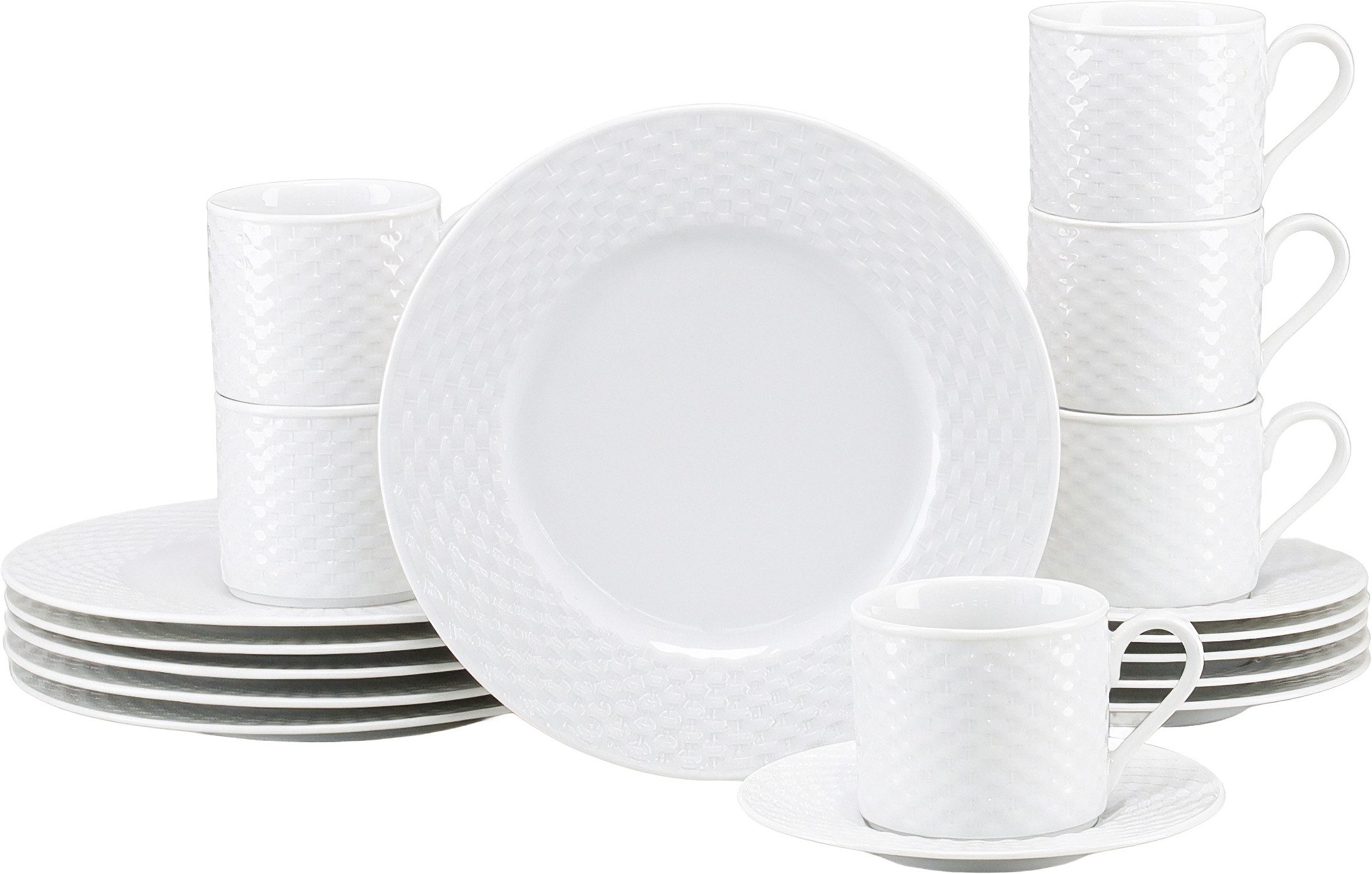 CreaTable Kaffeeservice Polo, Service 18-tlg. (18-tlg), 6 Personen, Porzellan, Daily Use, Zeitlos