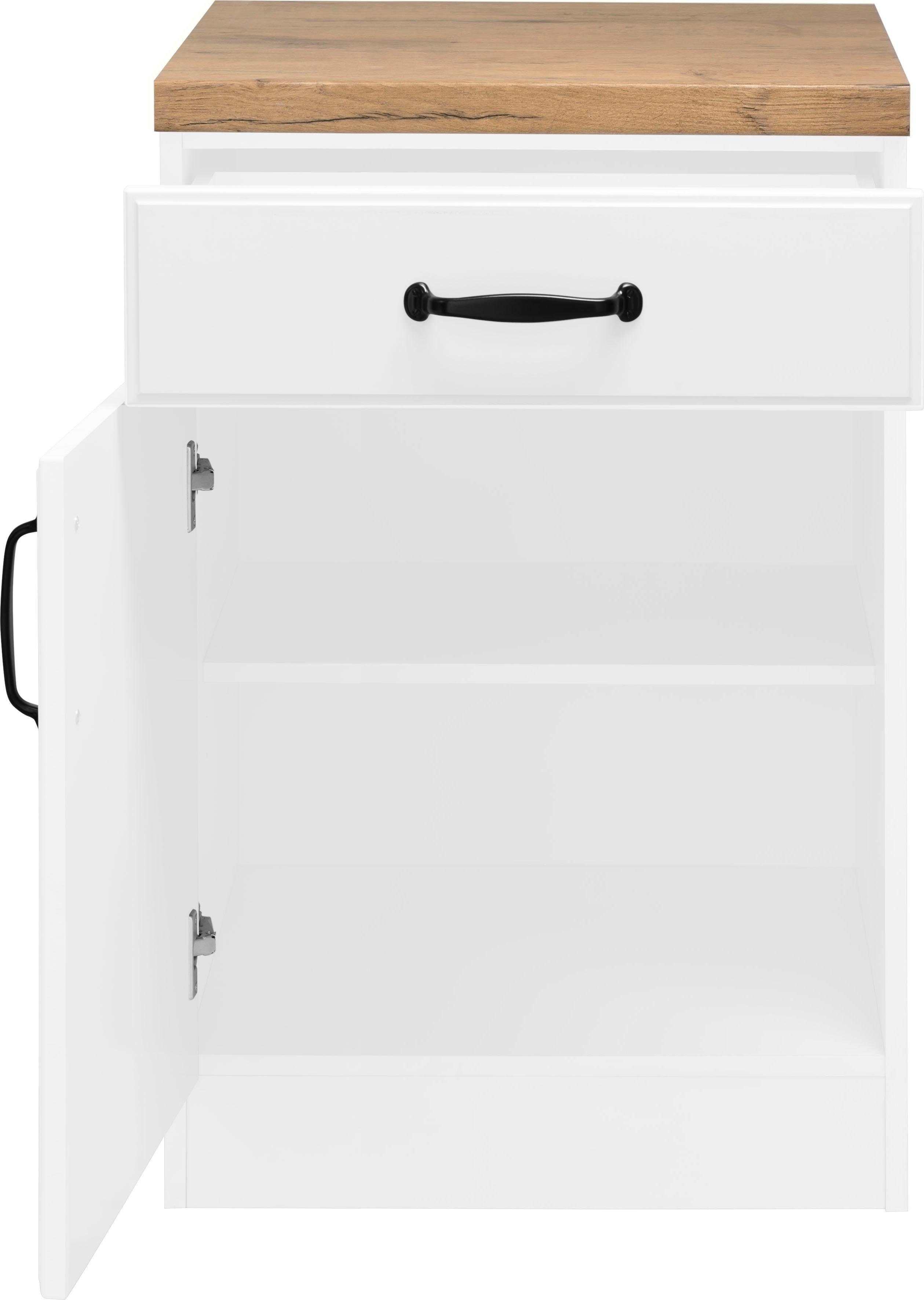 wiho Küchen Unterschrank Erla 60 cm breit mit Kassettenfront, mit Arbeitsplatte – Bild 3 von 5
