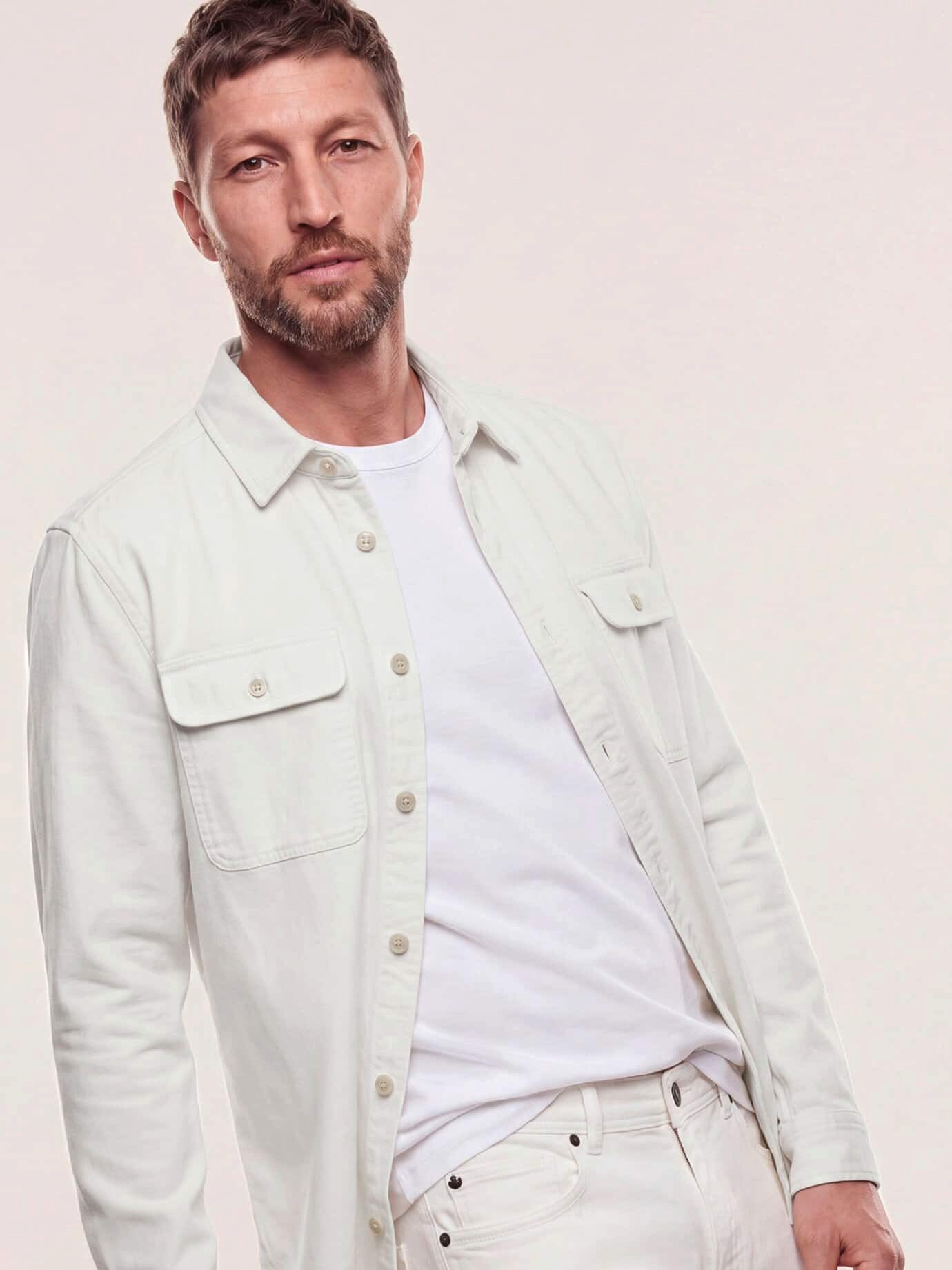 Walbusch Hemdjacke Herren überfärbte Hemd-Jacke Regular fit Kentkragen Langarm, Kentkragen, klassisch