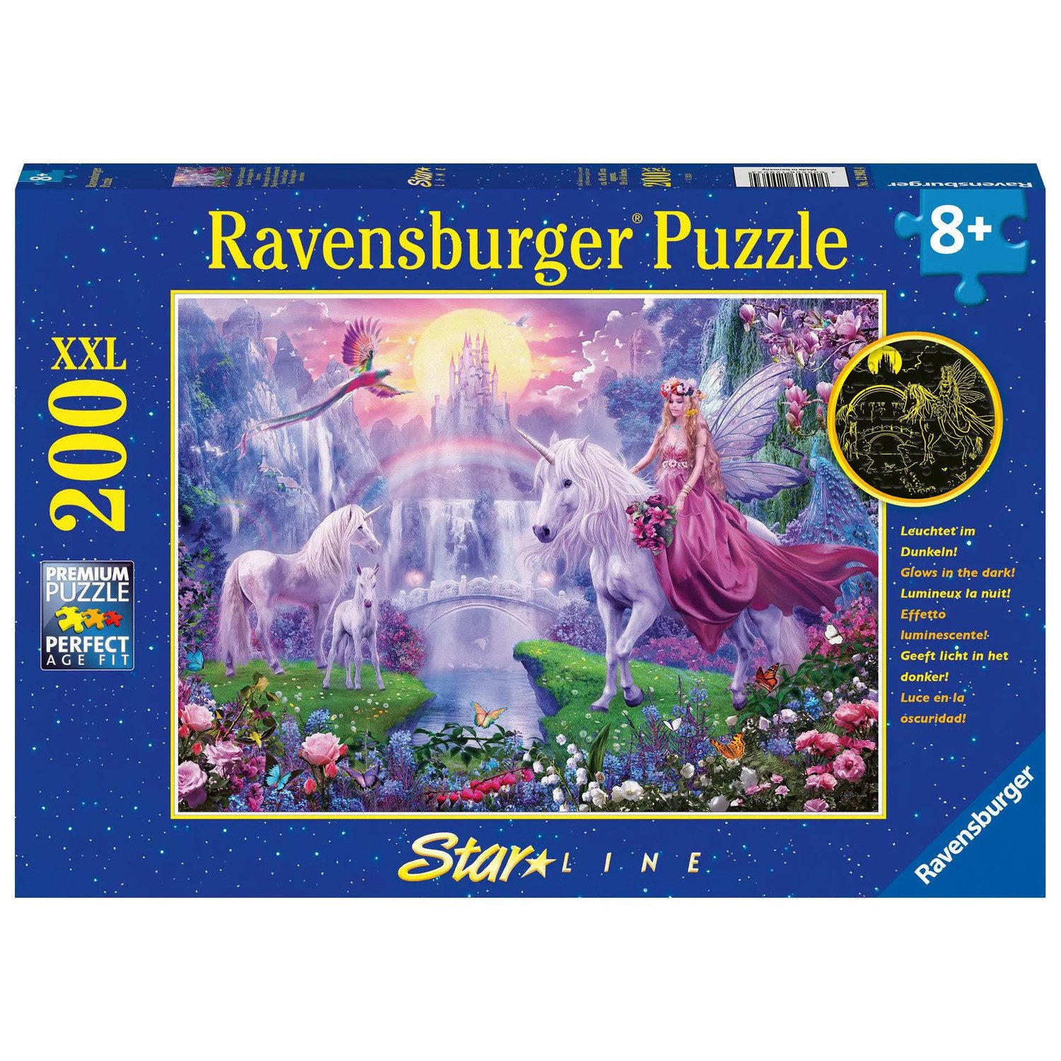 Ravensburger Puzzle Ravensburger Kinderpuzzle - 12903 Magische Einhornnacht -..., 200 Puzzleteile