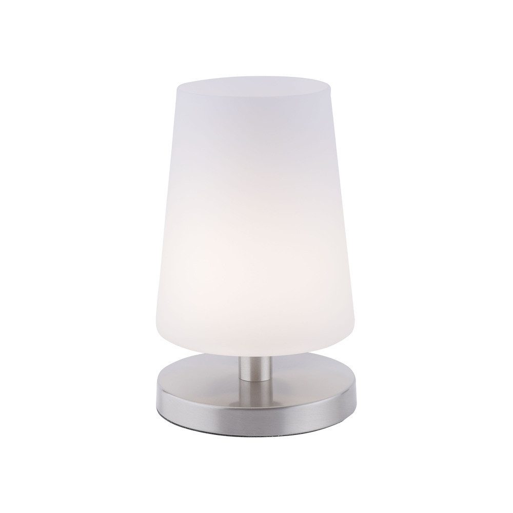 Paul Neuhaus LED Tischleuchte LED Tischlampe SONJA Touchdimmer, Echtglas weiß, Touchdimmer, 1xG9/ 3 Watt, warmweiß, Touchdimmer, Echtglas weiß