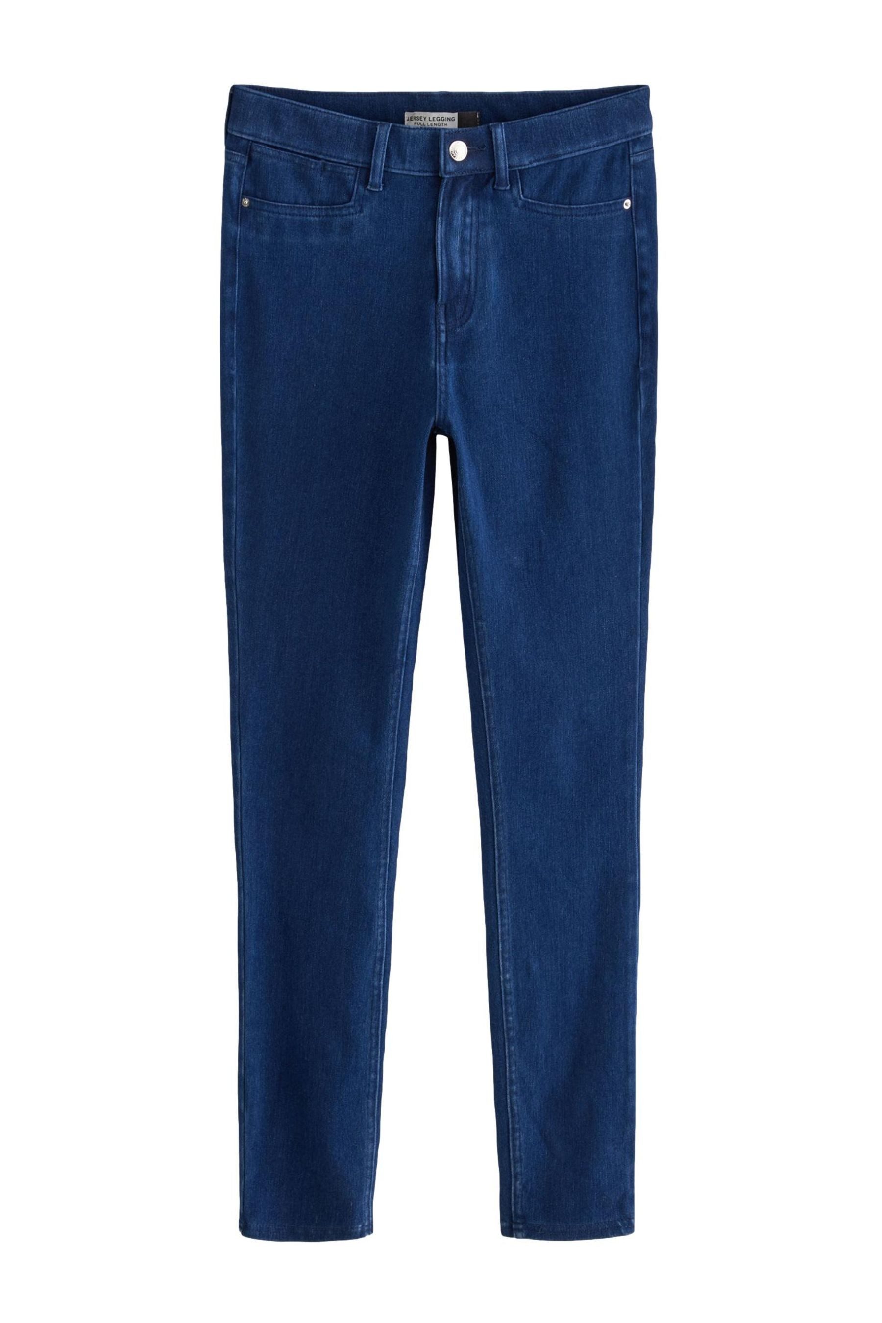 Jeansleggings Denim-Leggings aus Jersey mit Reißverschluss
