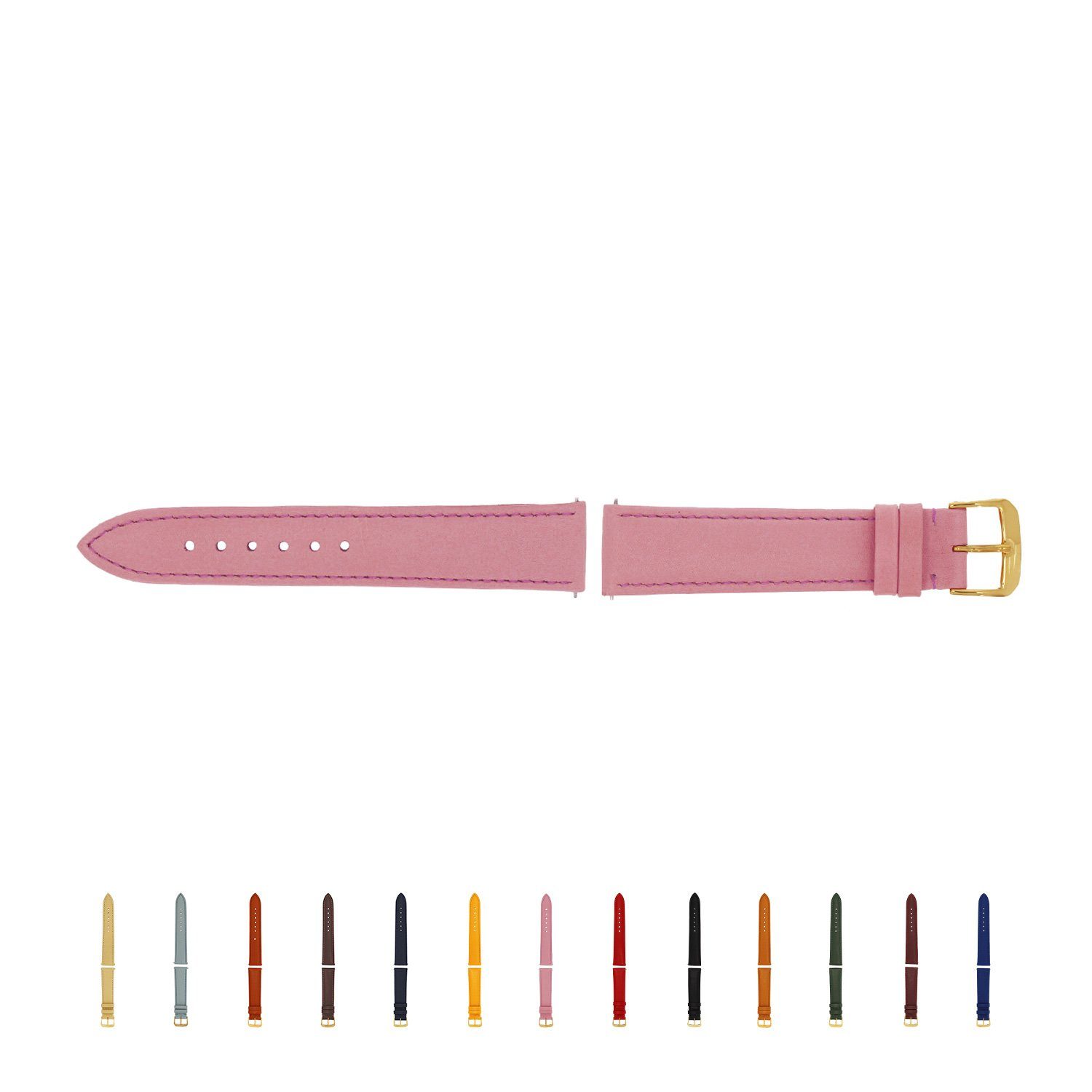 in mit Quick zum made rosa Wechseln, Uhrenarmband, Wechselarmband gelb Release, Selva Germany mit einfachen Technik Naht, Naht, 18mm