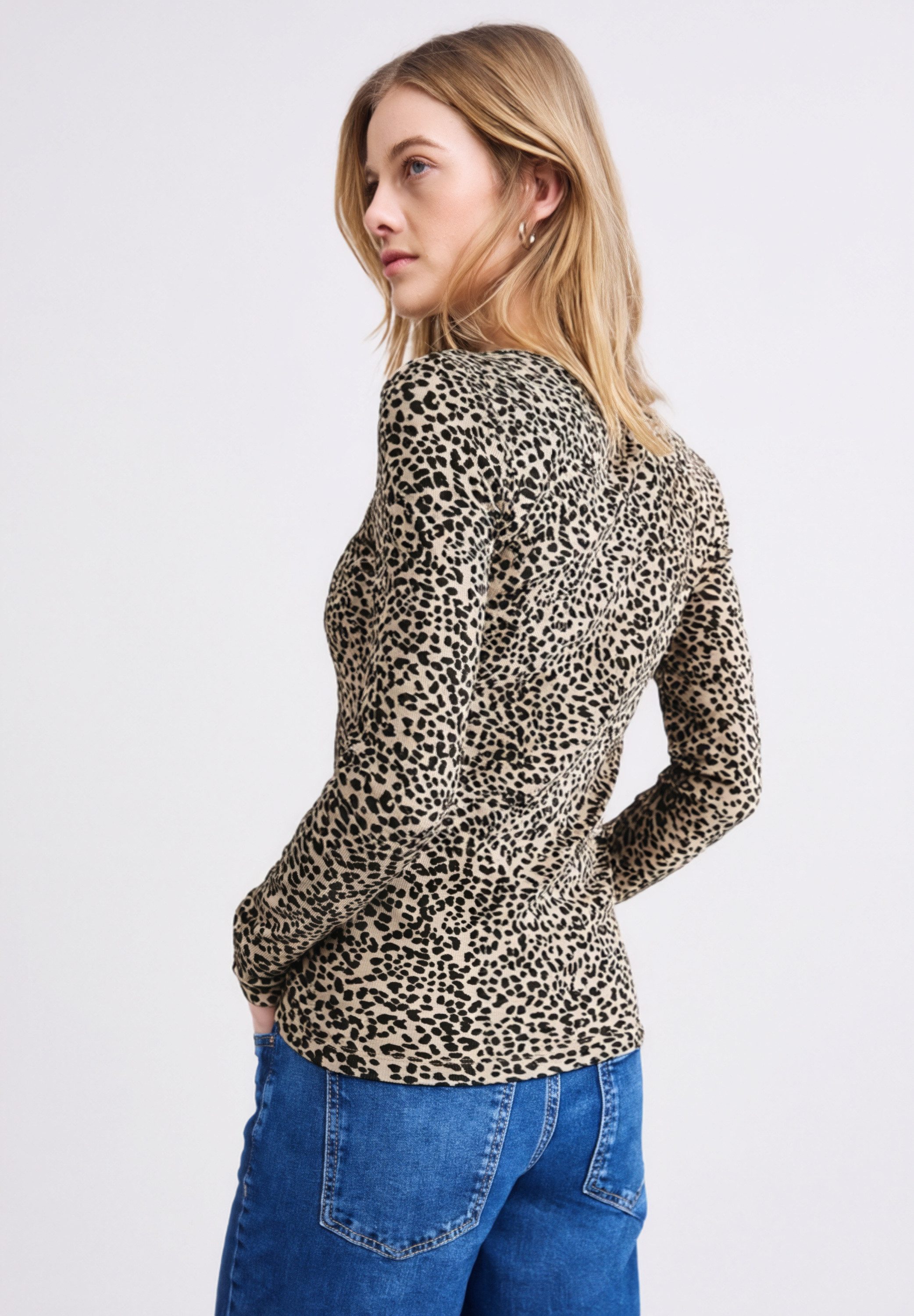 STREET ONE STUDIO Langarmshirt mit Leomuster günstig online kaufen