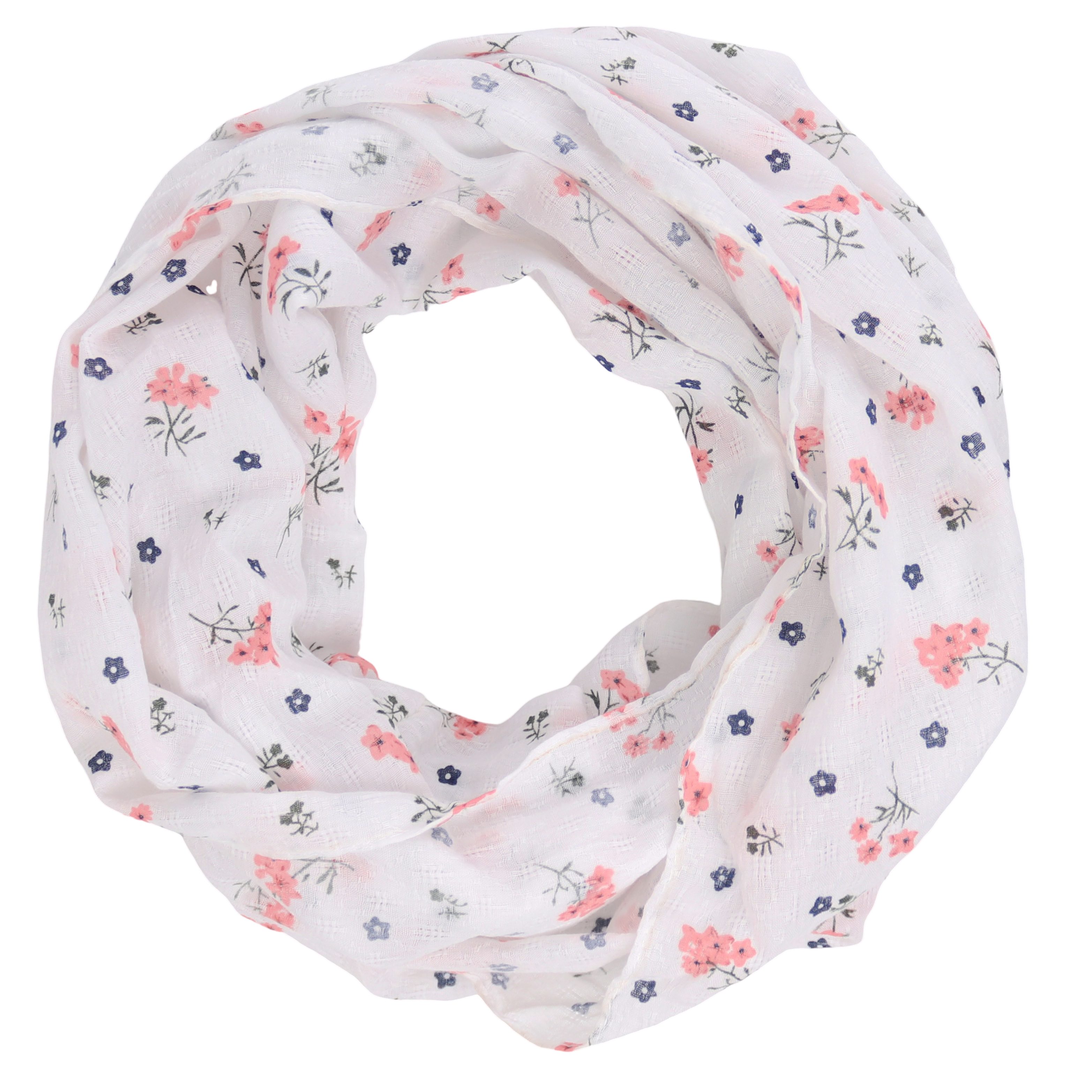 Loop Damen Schal mit Blumen-Muster Weich aus 100% Baumwolle