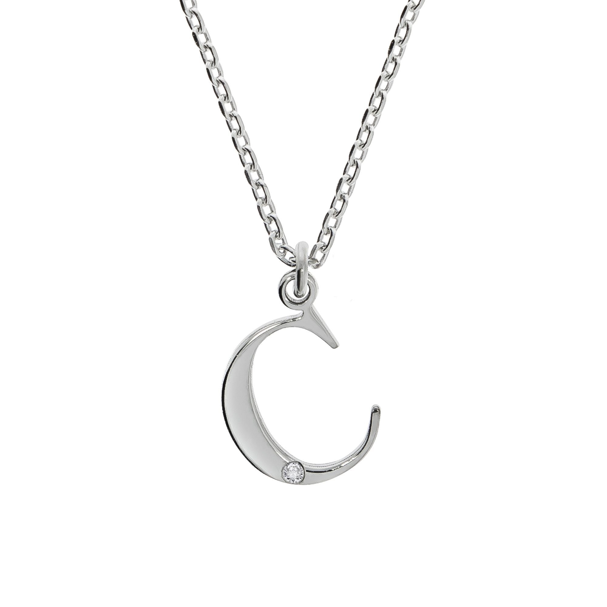 Diamonds by Ellen K. Kette mit Anhänger Silber 925 mit 1x Diamant 0,008ct. Buchstabe C