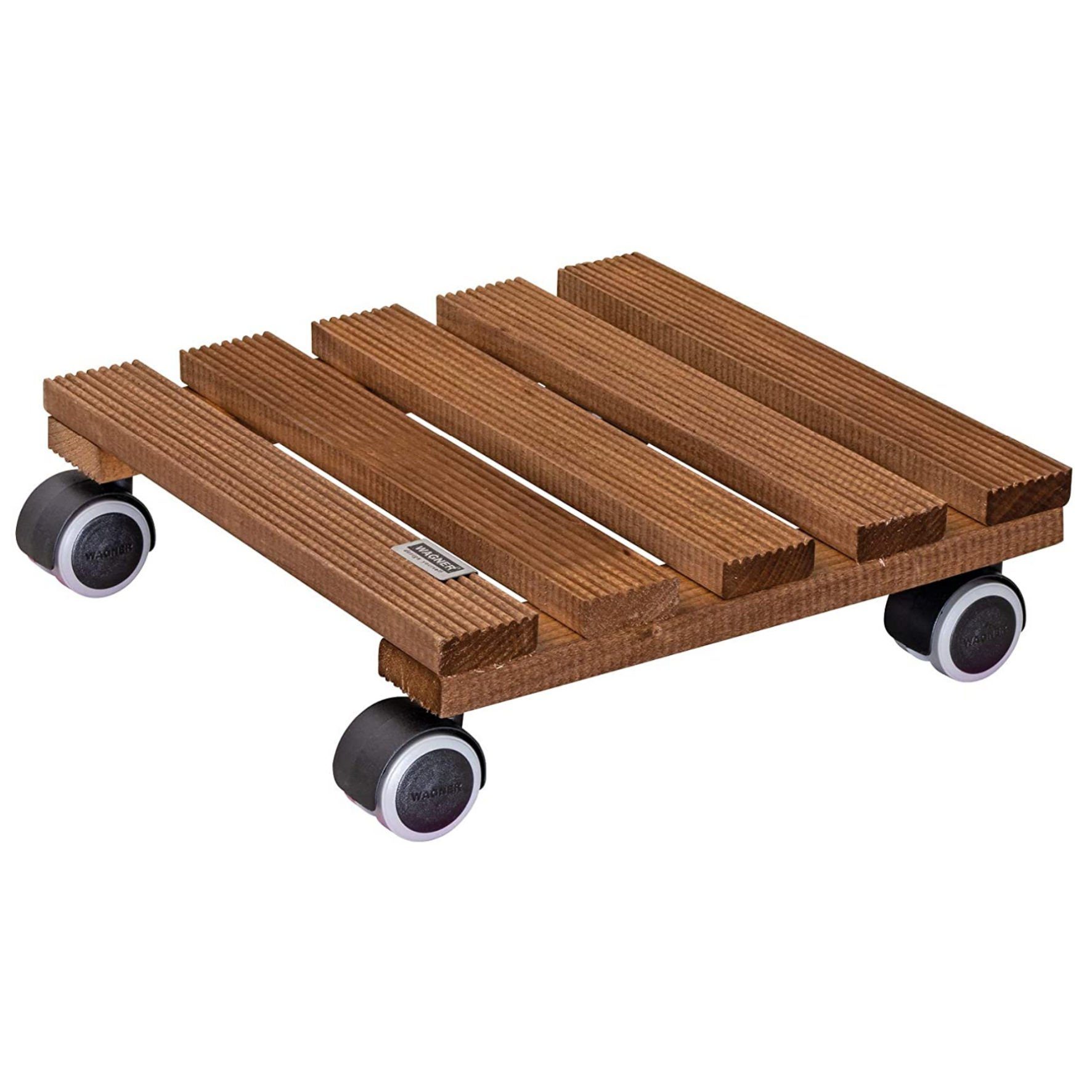 WAGNER design yourself Pflanzenroller COUNTRY in diversen Größen I für Innenbereich I rund und eckig I aus FSC® Massivholz, geriffelt, diverse Farben I Tragkraft 100 kg - Made in EU