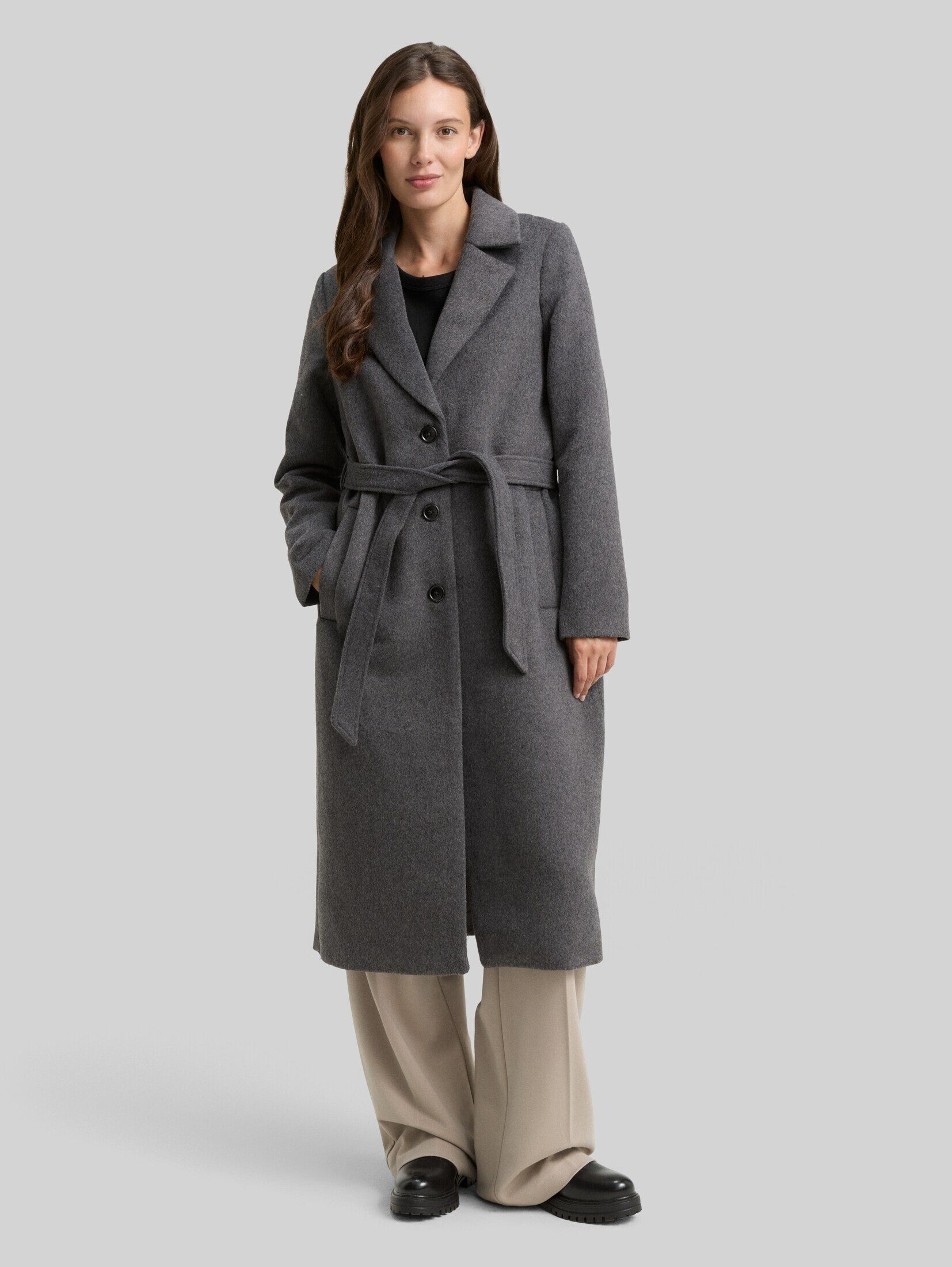 TOM TAILOR Kurzmantel Jacken Wollmantel mit Gürtel
