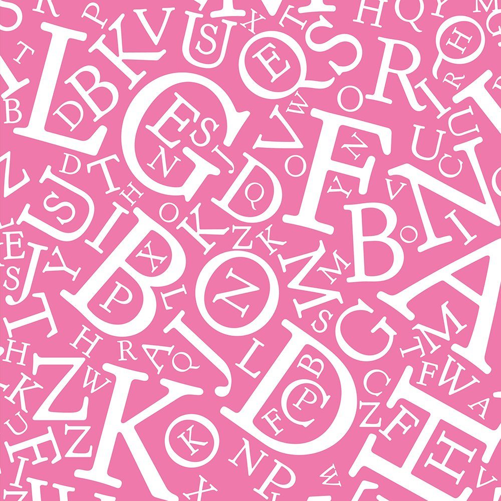 wandmotiv24 Fototapete Alphabet pink ABC, glatt, Wandtapete, Motivtapete, matt, Vliestapete