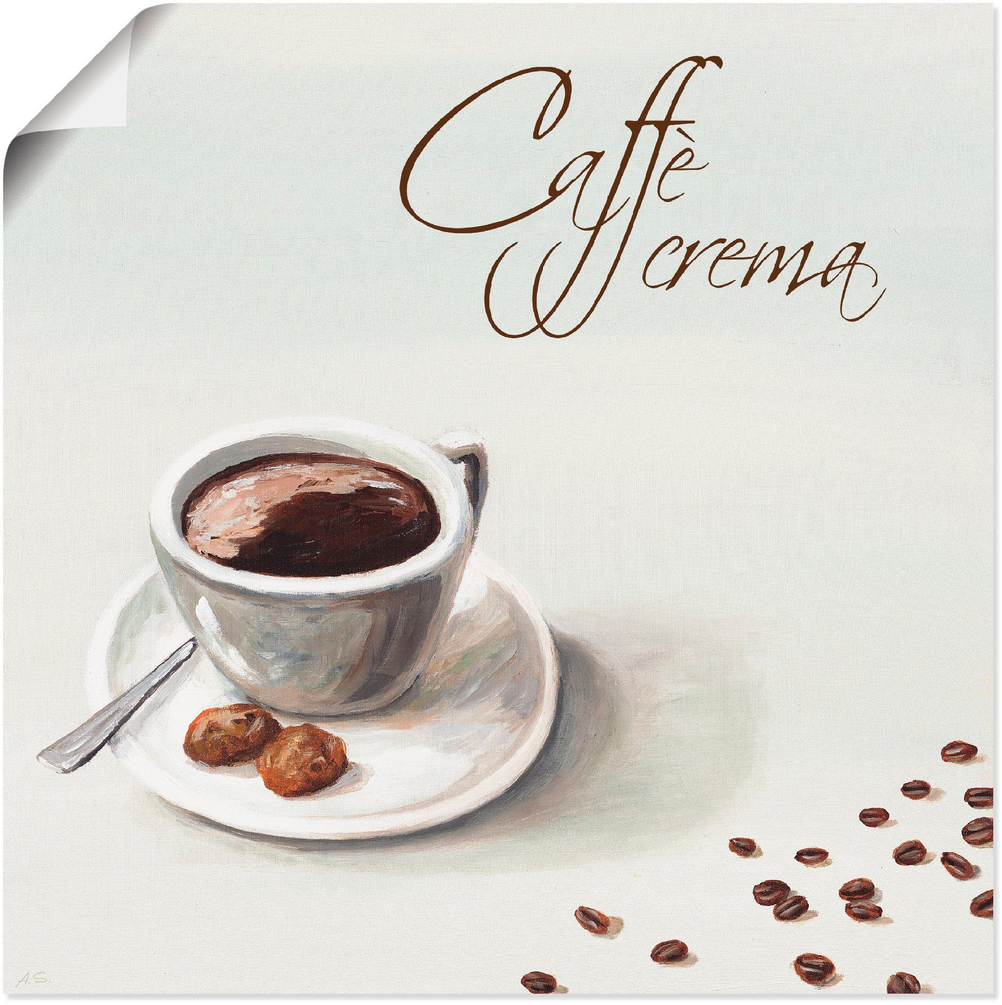 Artland Wandbild Kaffee crema, Getränke (1 St), als Alubild, Leinwandbild, Wandaufkleber oder Poster in versch. Größen
