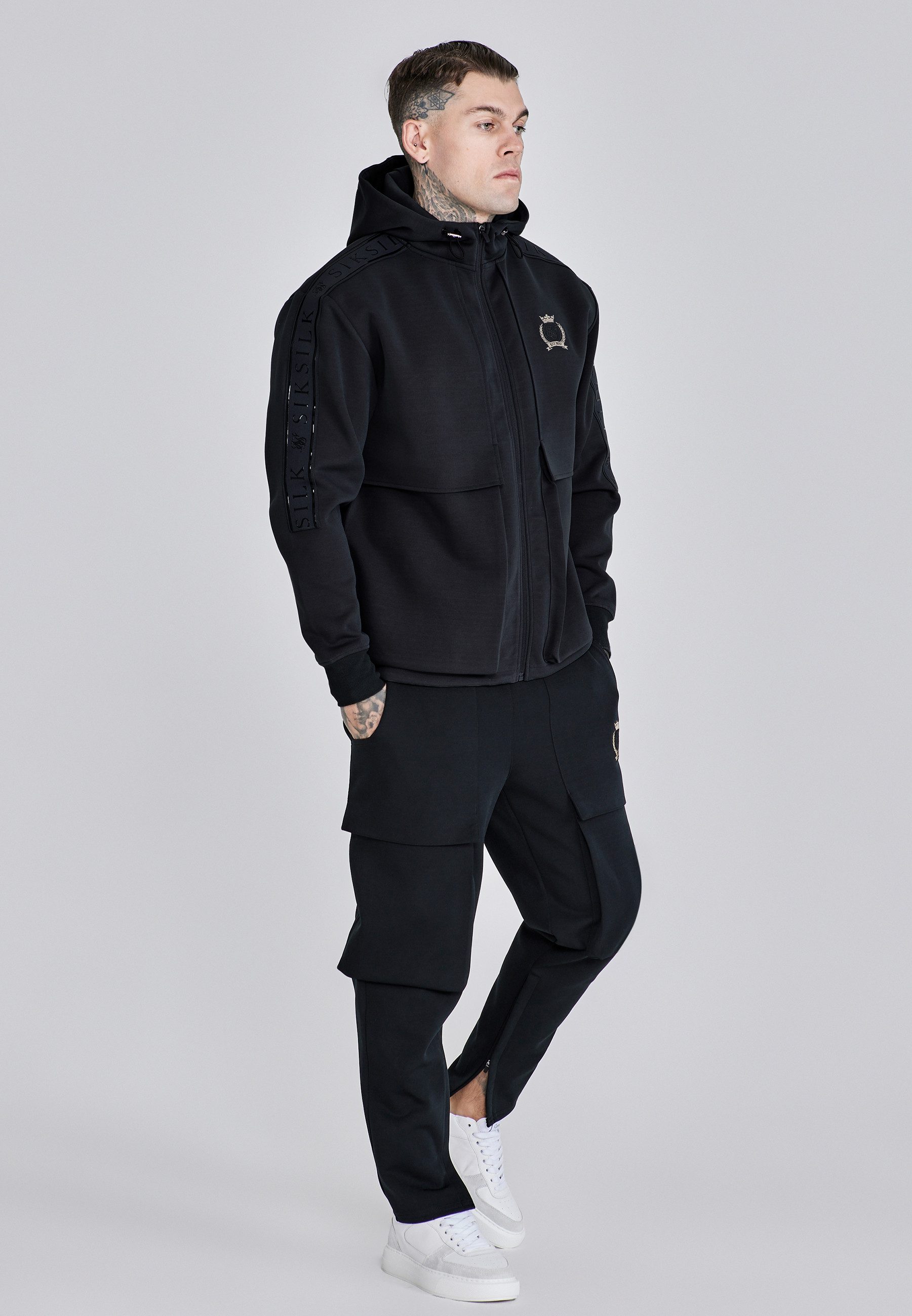 Siksilk Hoodie SikSilk Herren Utility Kapuzenpullover