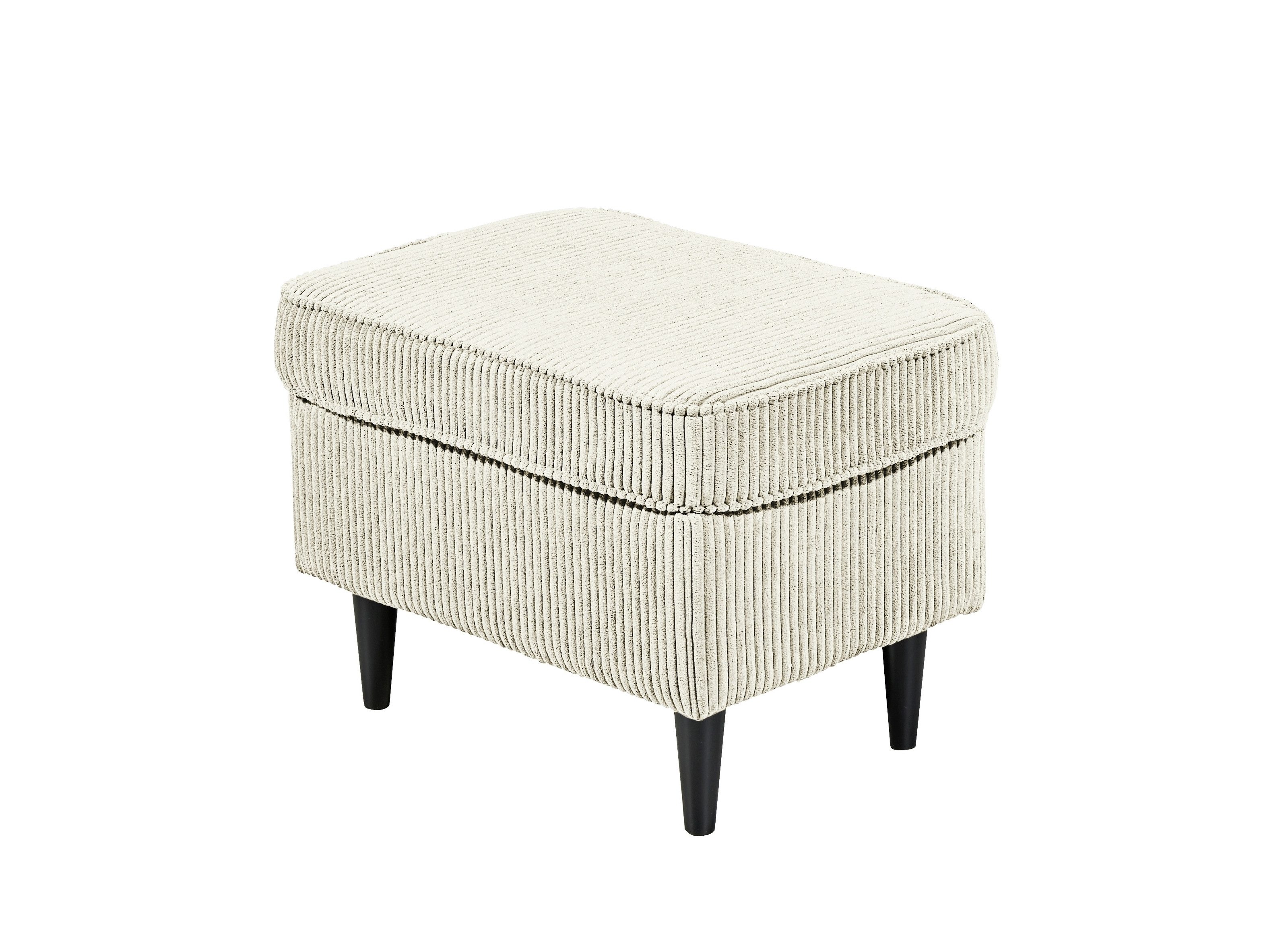 freiraum Fußhocker OSKAR, in cream, Stoffbezug, weich, 100% Polyester - 63x43x42 (BxHxT)