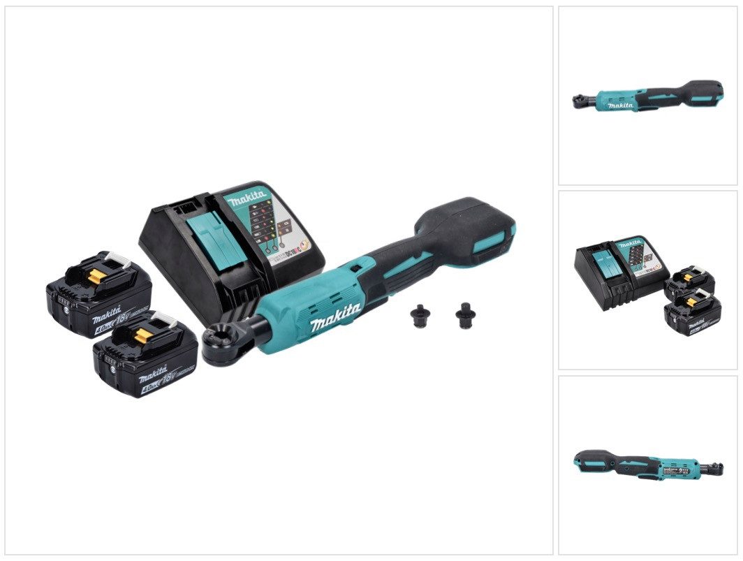 Makita Umschaltknarre DWR 180 RM Akku Ratschenschrauber 18 V 47,5 Nm 1/4" 3/8" + 2x Akku