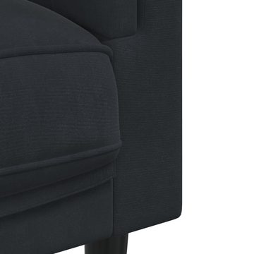 vidaXL Sofa Sofa mit Kissen 3-Sitzer Schwarz Samt