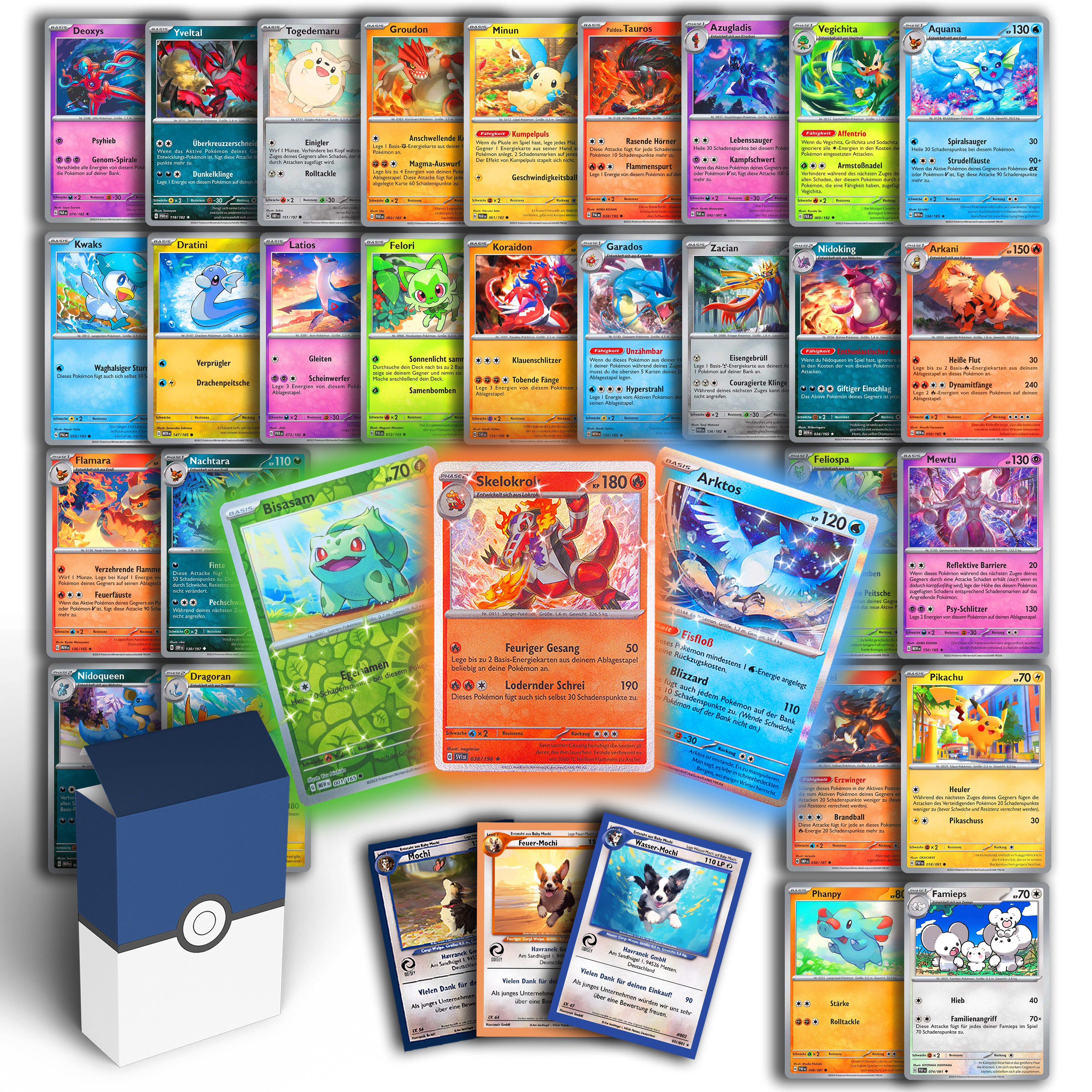 Odisey Sammelkarte 50 verschiedene Original Pokemon Karten und 3 Holos garantiert