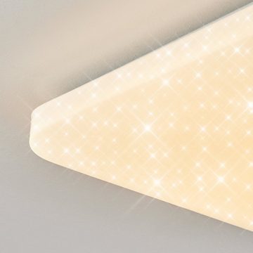 hofstein Deckenleuchte »Rapone« moderne Deckenlampe aus Metall/Kunststoff in Weiß, 3000 Kelvin, Schlafzimmerleuchte, toller Sternenhimmel-Effekt, 18 Watt, 2000 Lumen