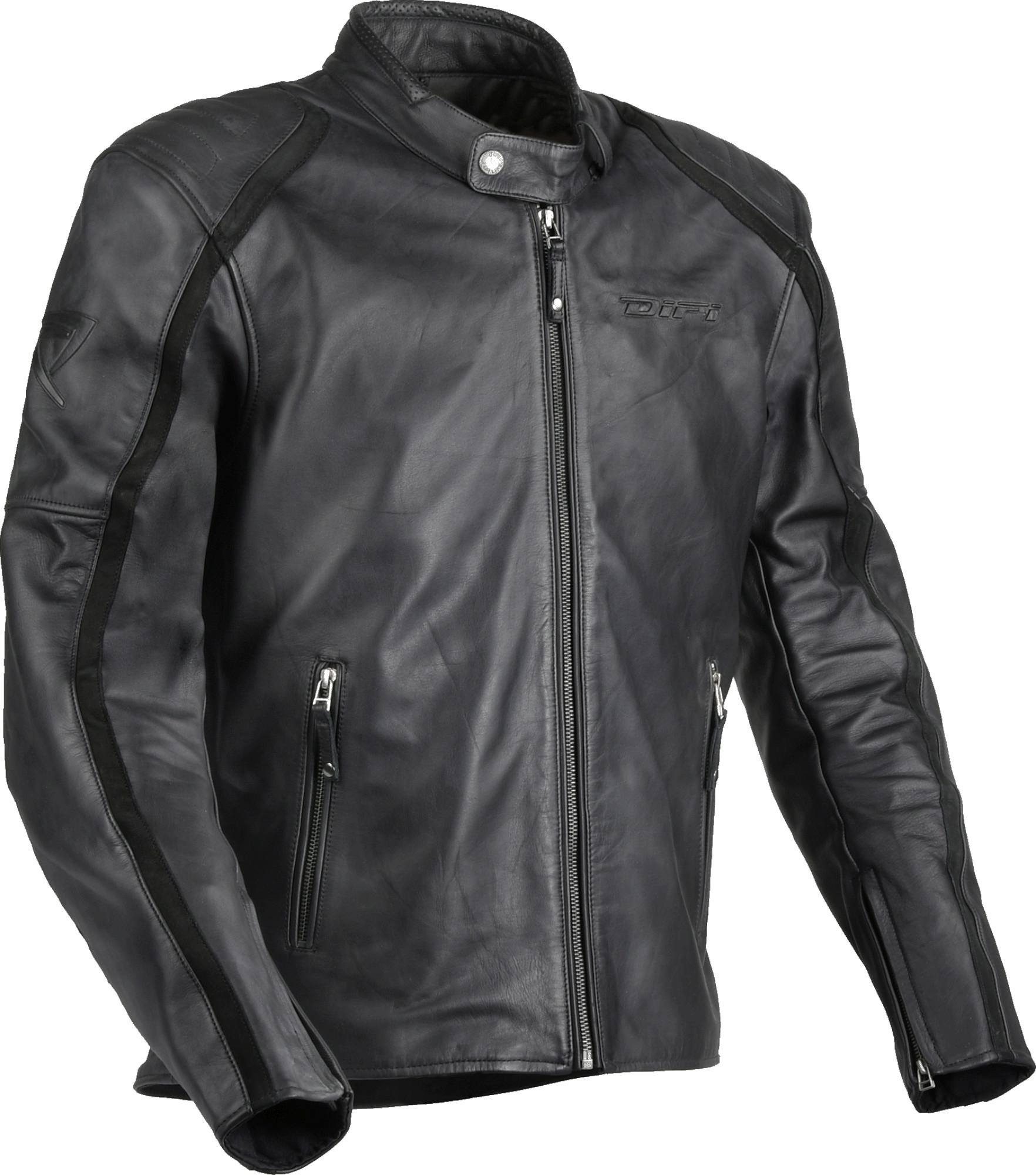 DIFI Motorradjacke Luca Motorrad Lederjacke Rückenprotektor vorbereitet,Verbindungsreißverschluss,Ellenbogenp