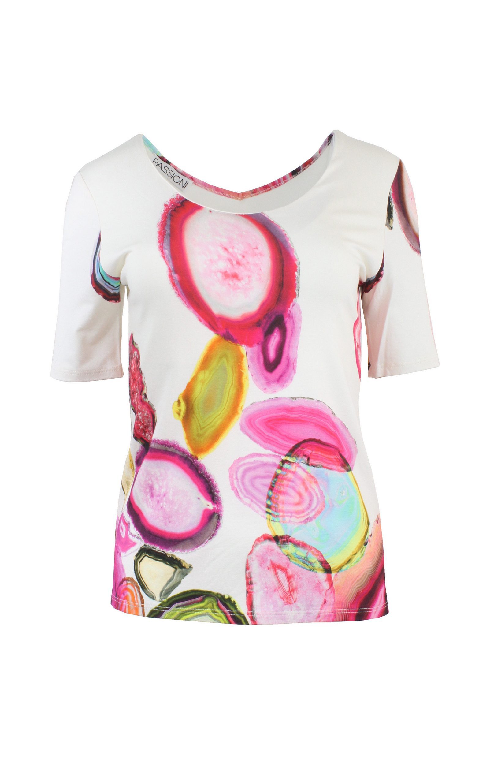 Passioni Print-Shirt buntem Muster günstig online kaufen