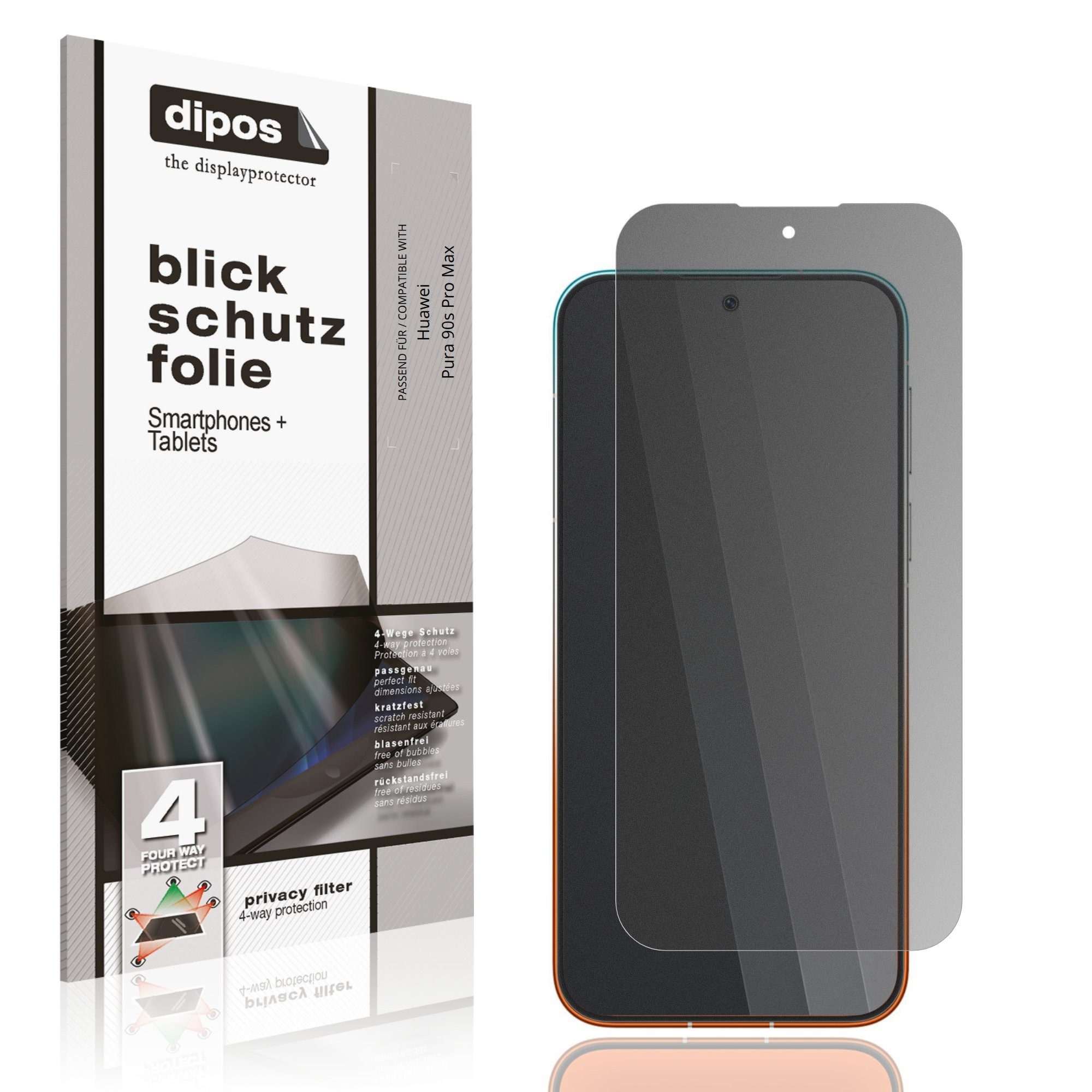 dipos Displayschutzfolie Schutzfolie für Huawei Pura 90s Pro Max, 1 Stück, Displayschutz Schutz Folie Made in Germany