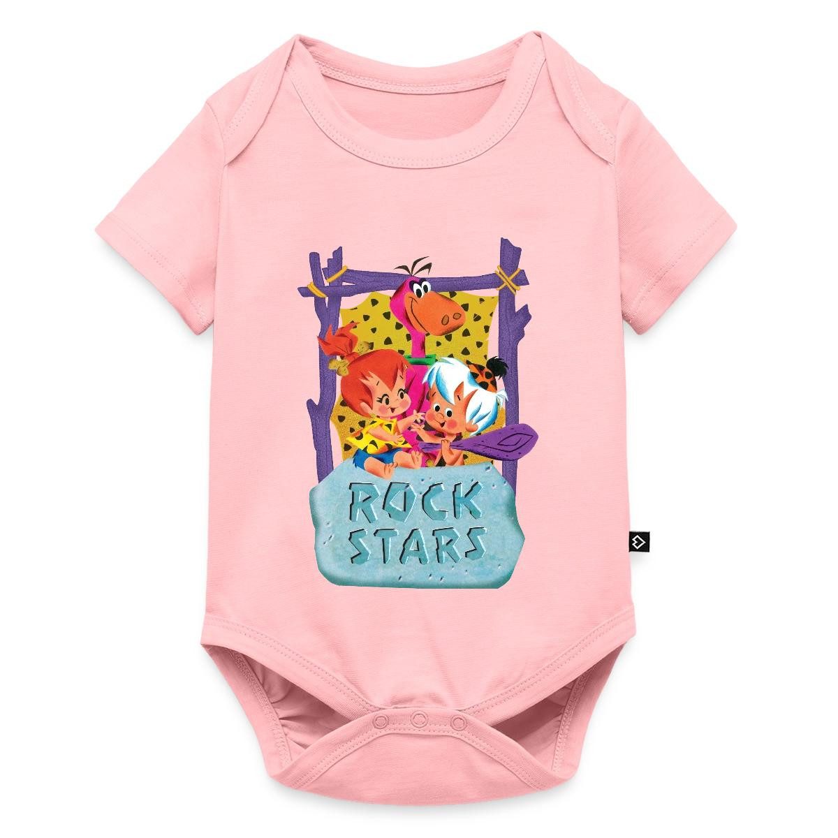 Spreadshirt Kurzarmbody The Flintstones Dino Rock Stars Kurzarm Tages Baby Body (1-tlg)