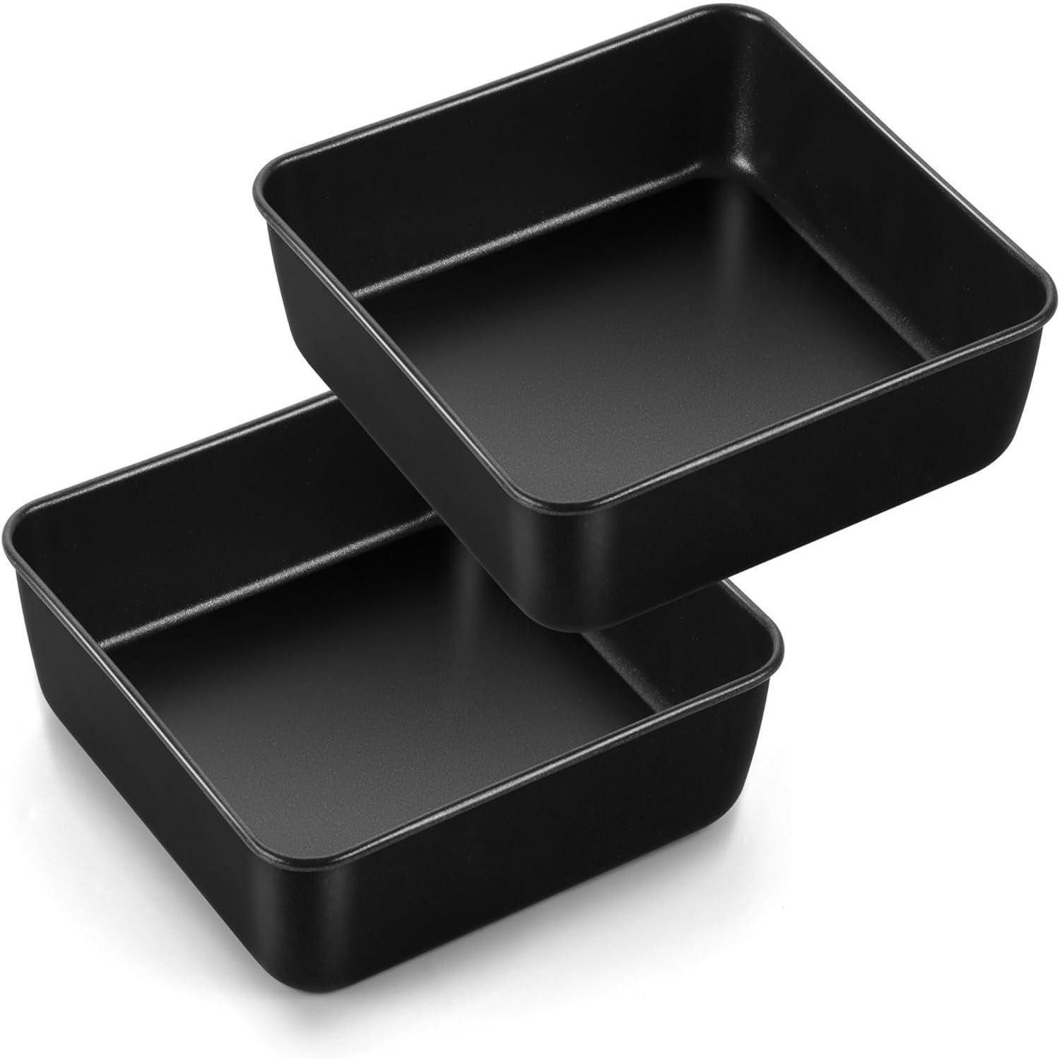 LuxusKollektion Backform Quadratische Edelstahl Auflaufform 2er Set Antihaftbeschichtet 15cm