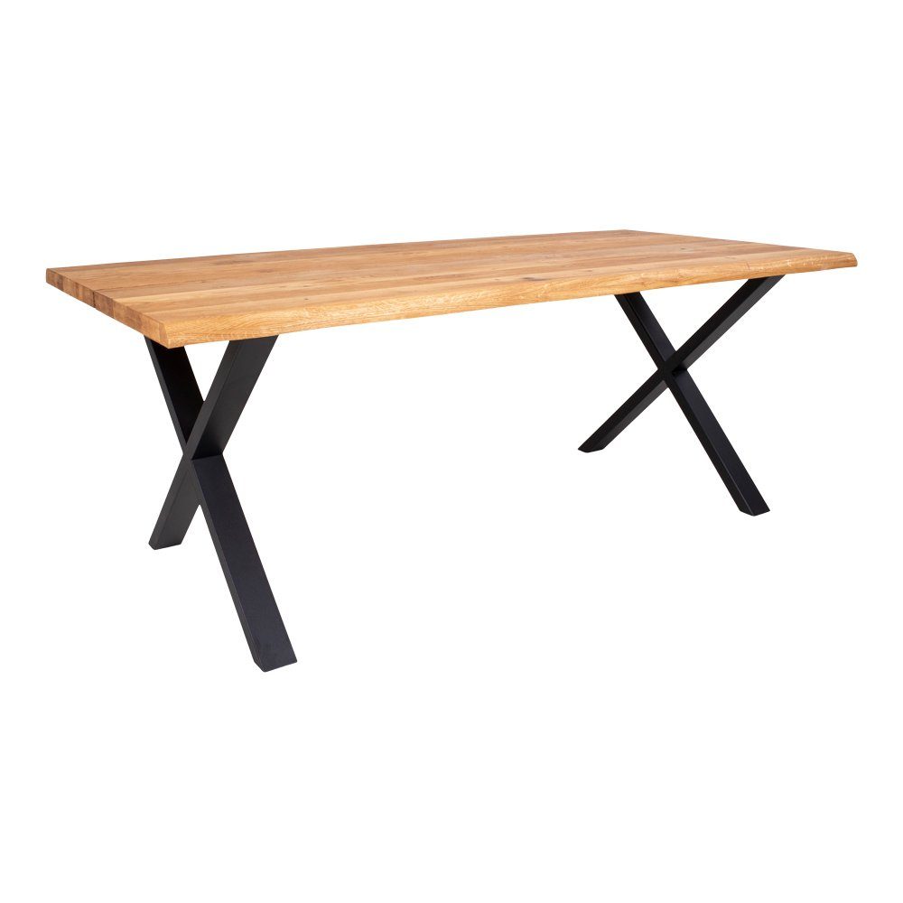 ebuy24 Esstisch Tony Esstisch 95x200 cm mit gewellter Kante, Eiche