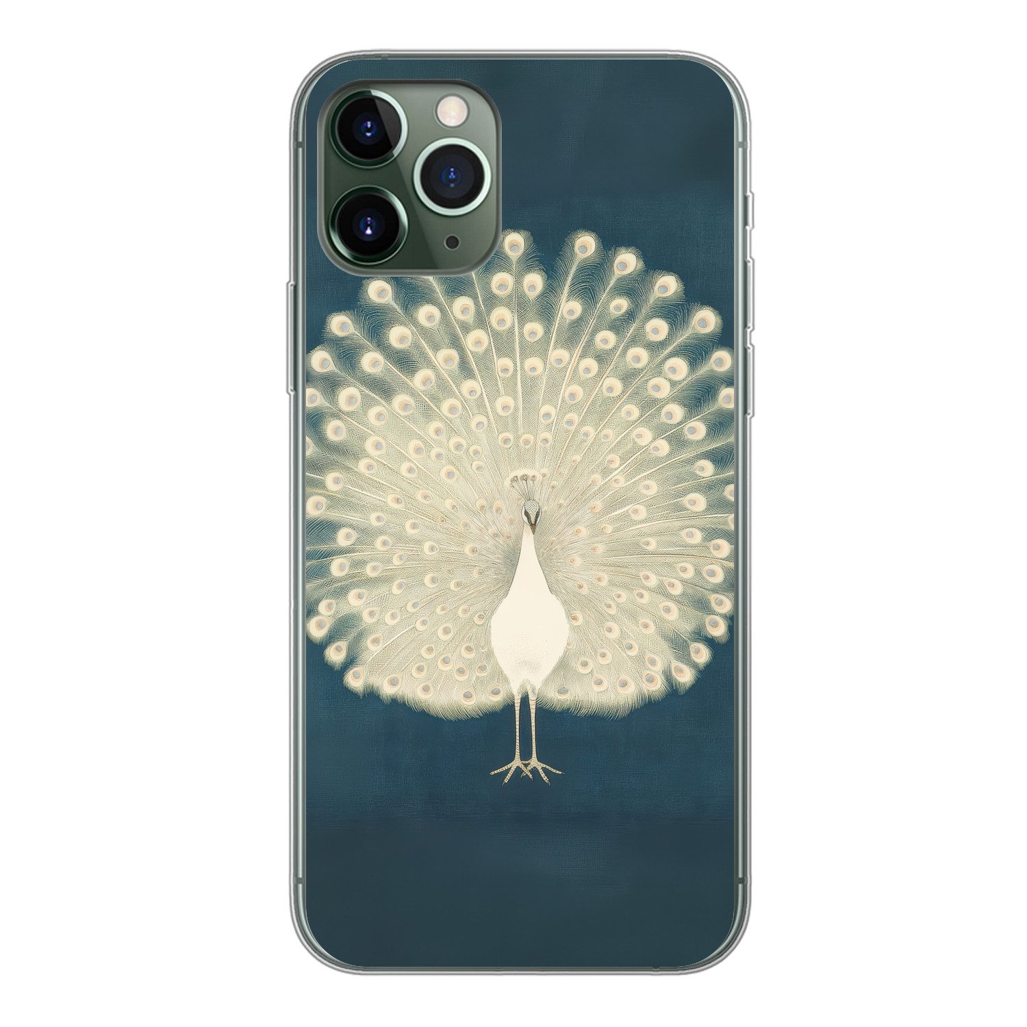 MuchoWow Handyhülle für Apple iPhone 11 Pro Vogel - Blau - Vintage, Smartphone-Bumper, Print, Handy Schutzhülle Dünn