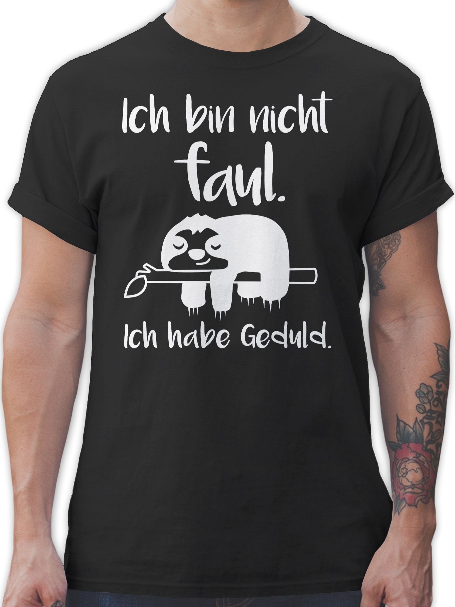 T-Shirt Ich bin nicht faul weiß
