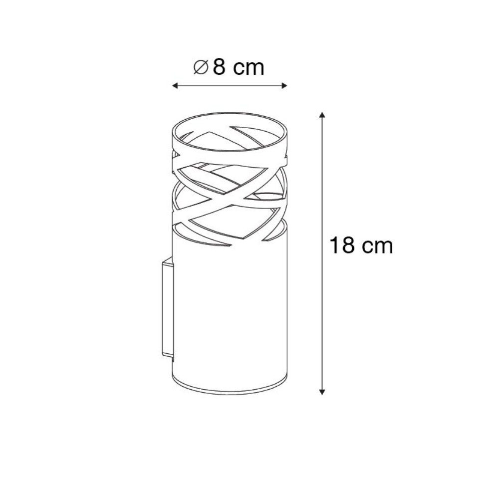 Qazqa Wandleuchte Arre, ohne Leuchtmittel, Warmweiß, QAZQA Wand­leuchte, gu10, Weiß, Aluminium, Design