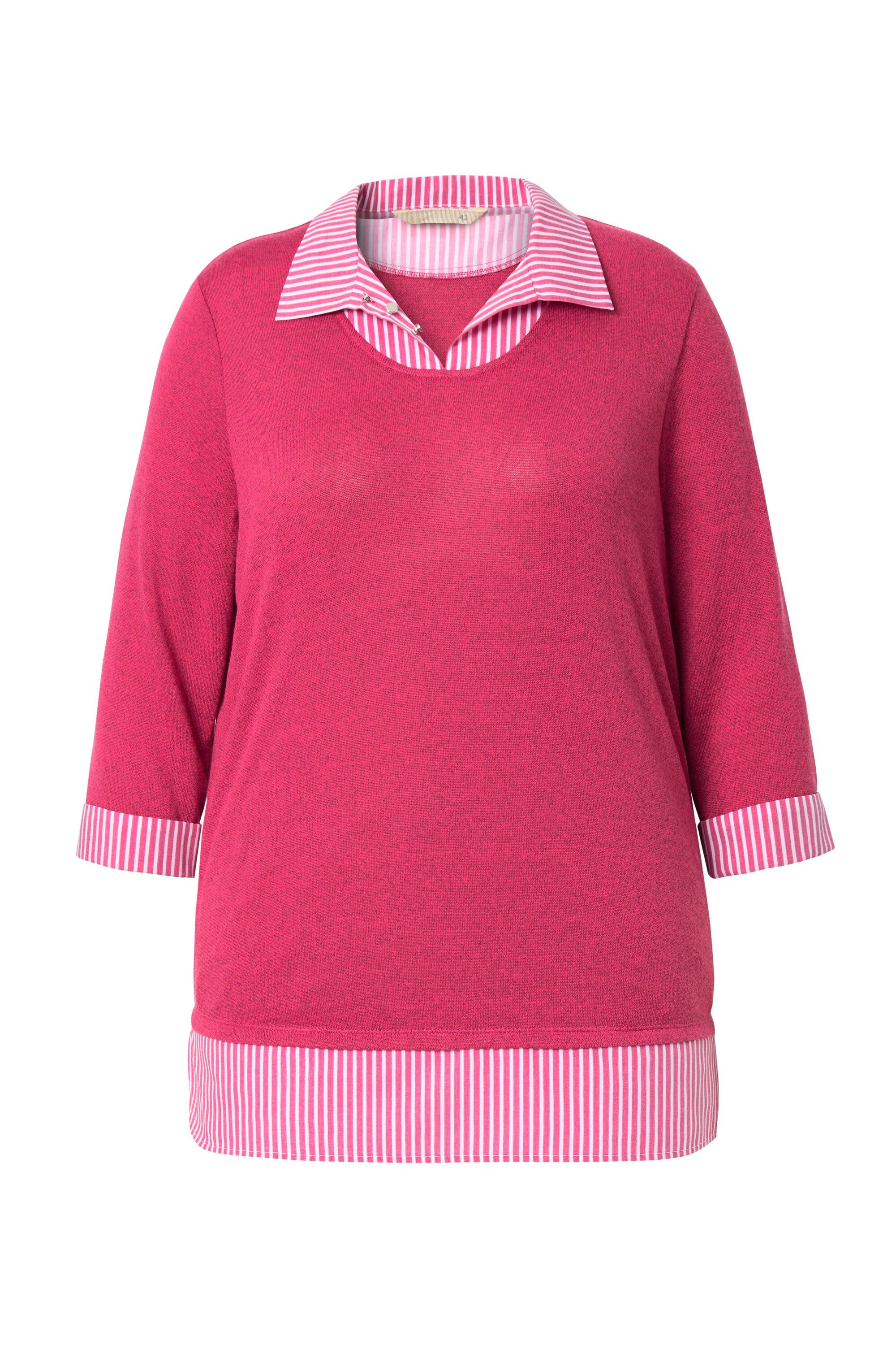 MIAMODA Strickpullover 2-in-1-Pullover Lagen-Look 3/4-Ärmel günstig online kaufen