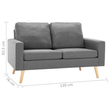 furnicato 2-Sitzer 2-Sitzer-Sofa Hellgrau Stoff