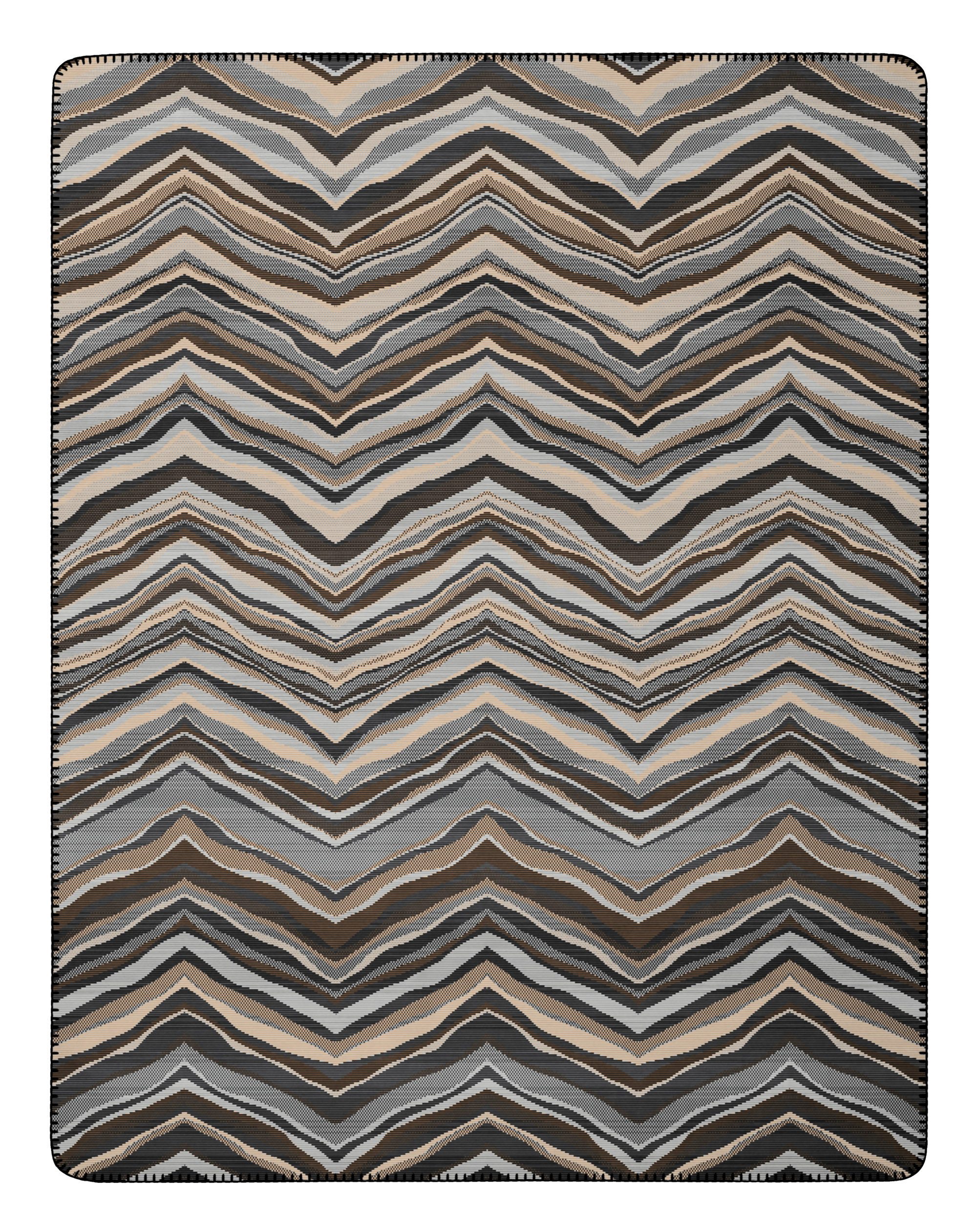 Wohndecke Wildline mit geketteltem Zierstich, Biederlack, Made in Germany