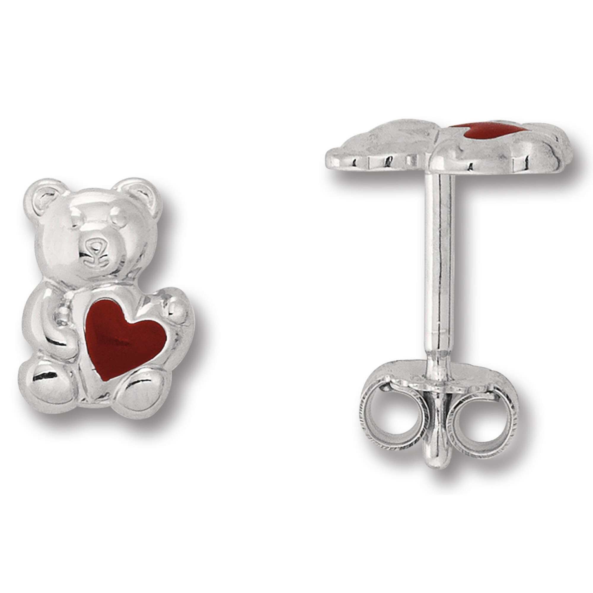 [Das Günstigste aller Zeiten] ONE ELEMENT Paar Ohrstecker Teddy Teddy-Bär Silber Silber, Schmuck Damen Ohrringe Ohrstecker aus 925 Bär