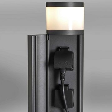 Licht-Trend LED Pollerleuchte Pollerlampe Rook T mit Steckdose & Klappe H 46,5cm IP54 Anthrazit