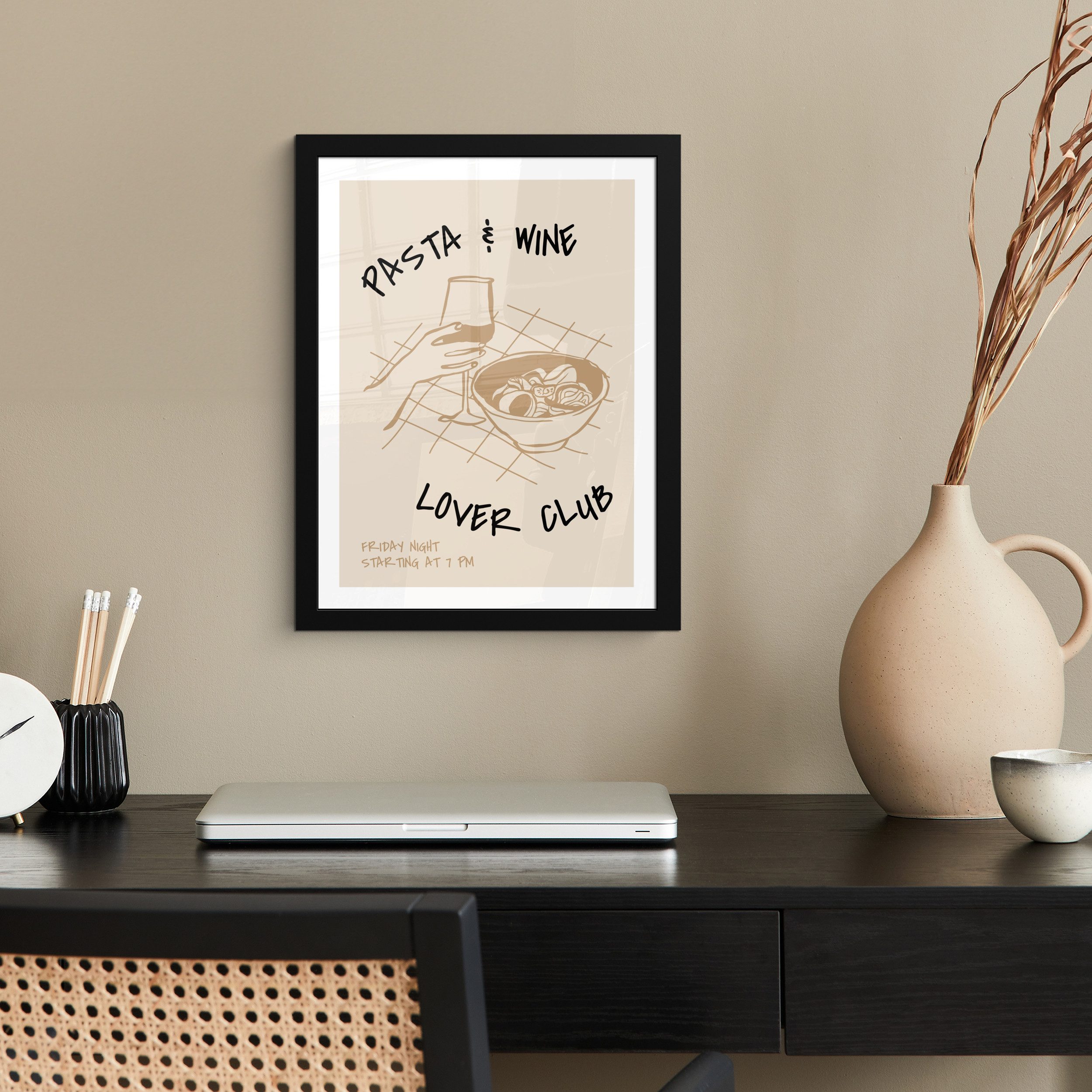 MuchoWow Poster Nudeln - Wein - günstig online kaufen