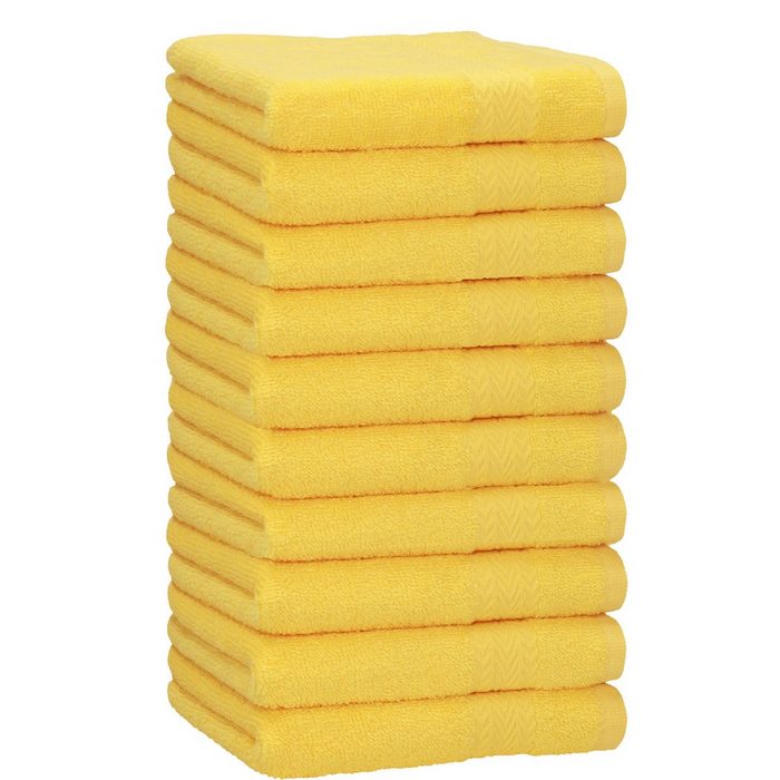 Betz Handtücher 10 Stück Handtücher Premium 100% Baumwolle 50x100 cm gelb 100% Baumwolle