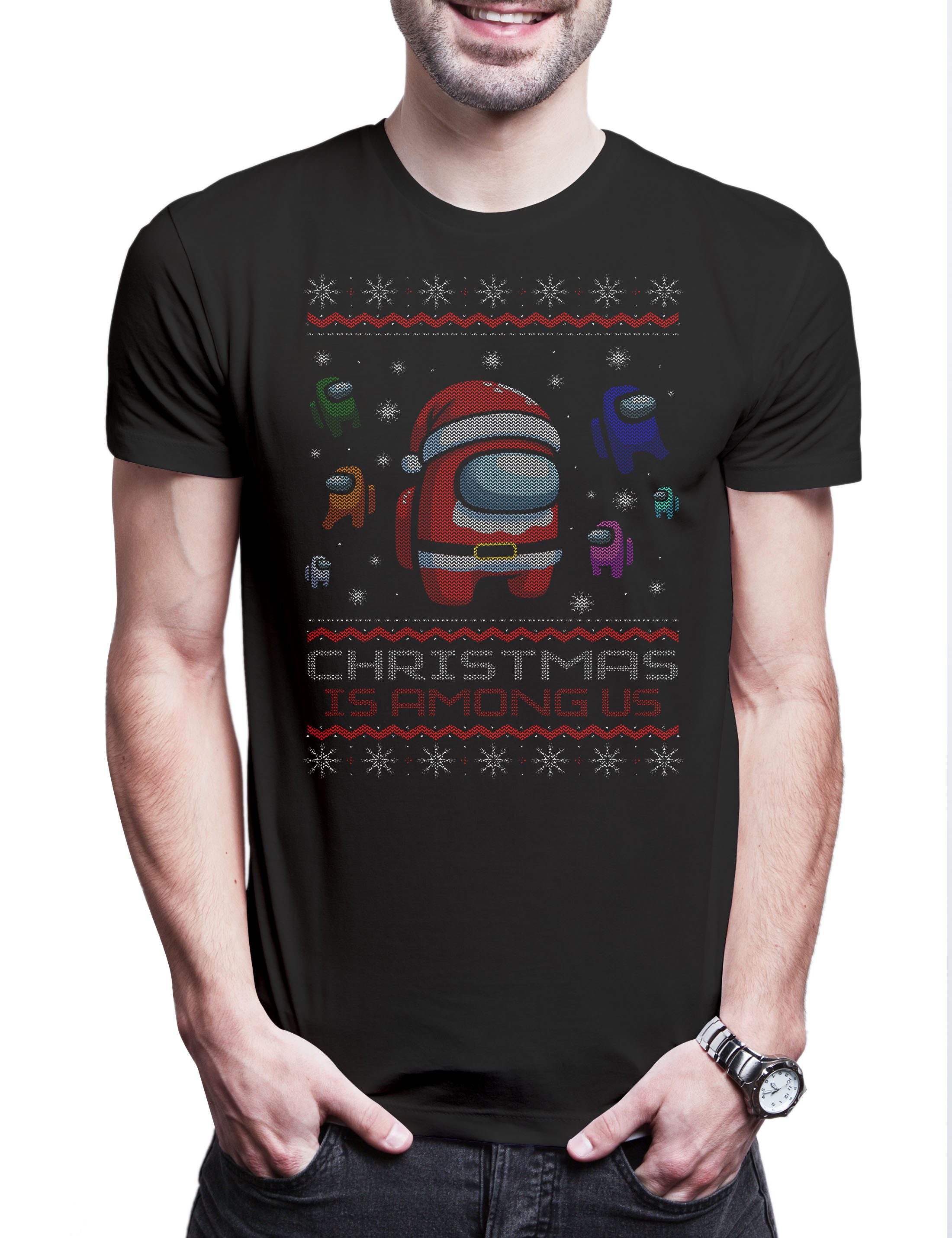 Print-Shirt Christmas Crewmate Herren T-Shirt Us Game X-Mas Weihnachten Among