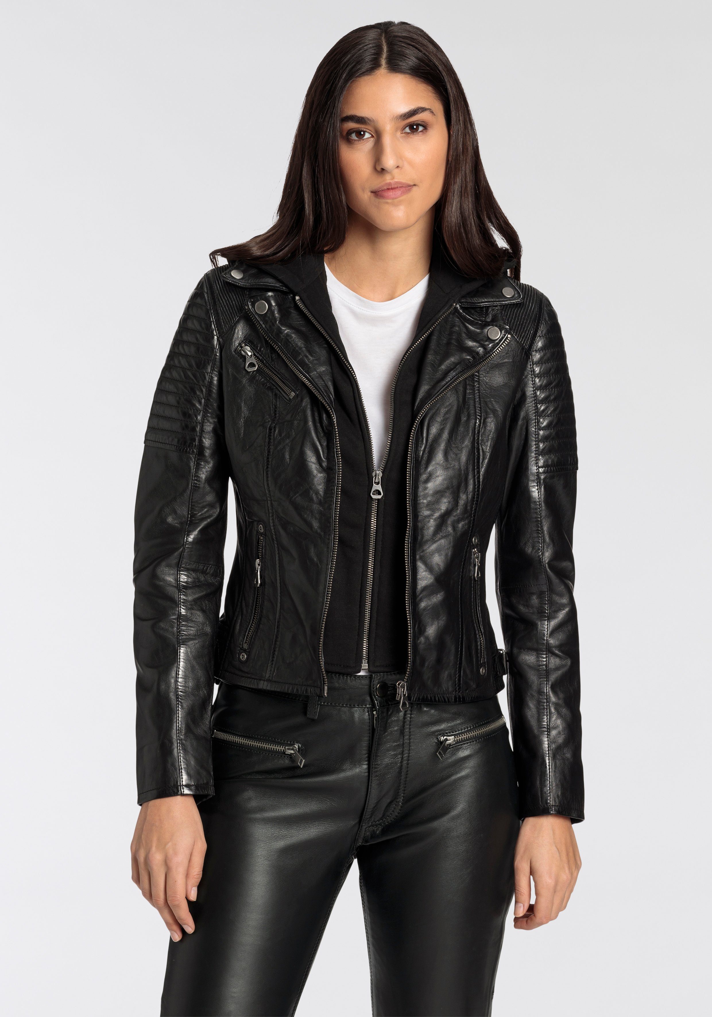 Mauritius Bikerjacke GGSamila OT mit abnehmbarem Kapuzen-Sweateinsatz & auf günstig online kaufen