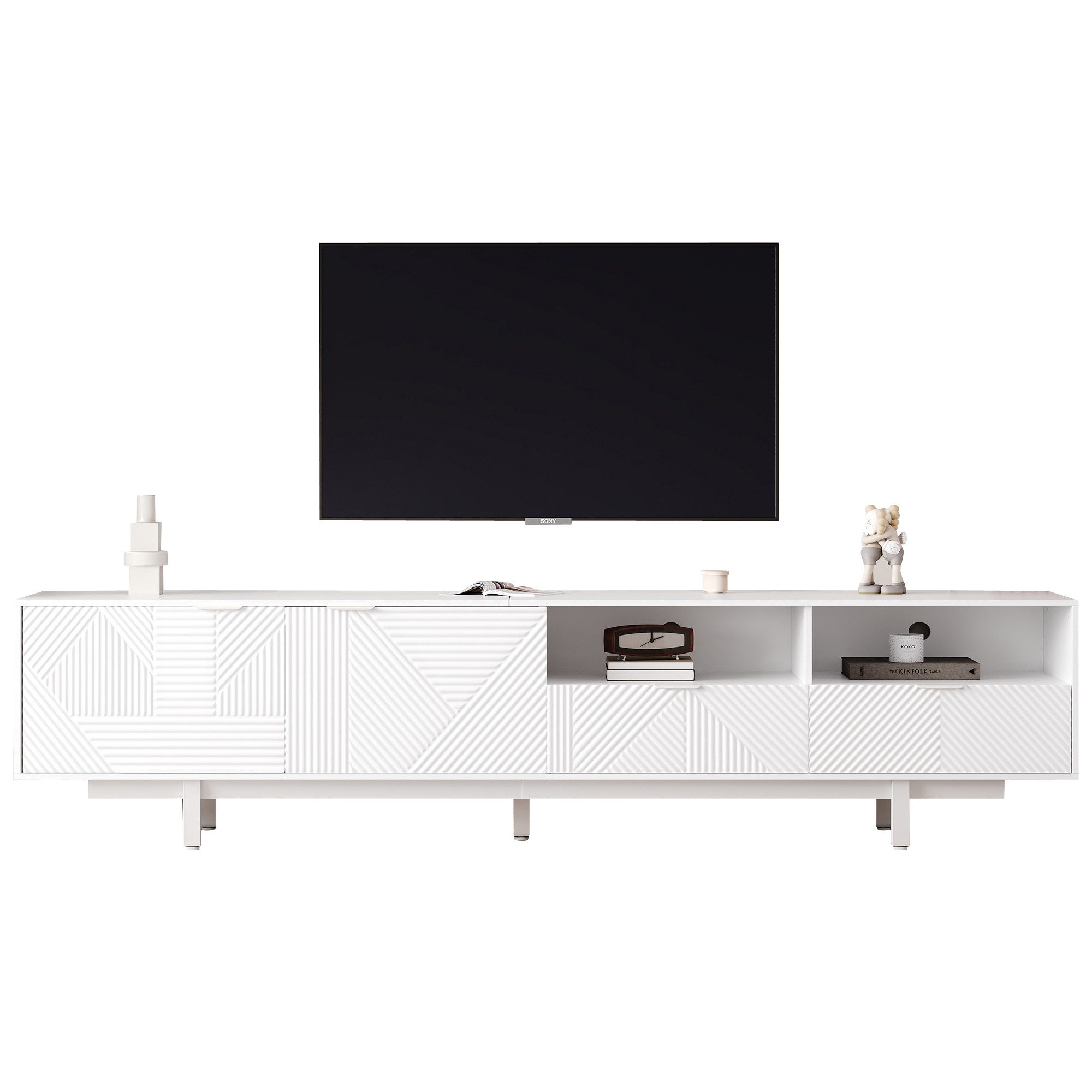 Merax Lowboard mit geometrischen Linien, TV-Schrank günstig online kaufen