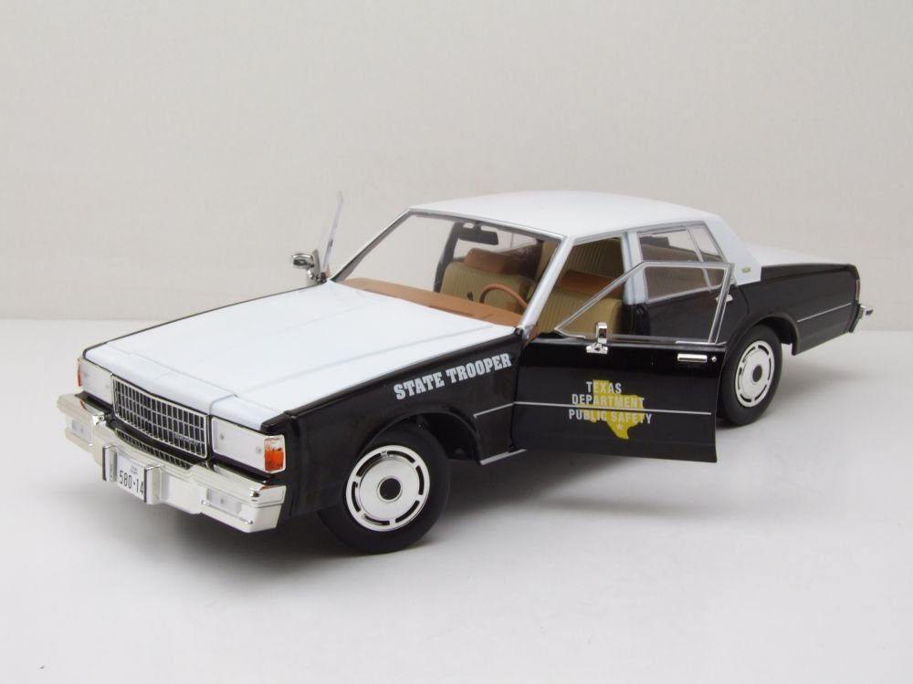 Modèle Réduit 1:18 Chevrolet Caprice Police Texas 1987 - Greenlight, Métal, Portes Ouvrantes